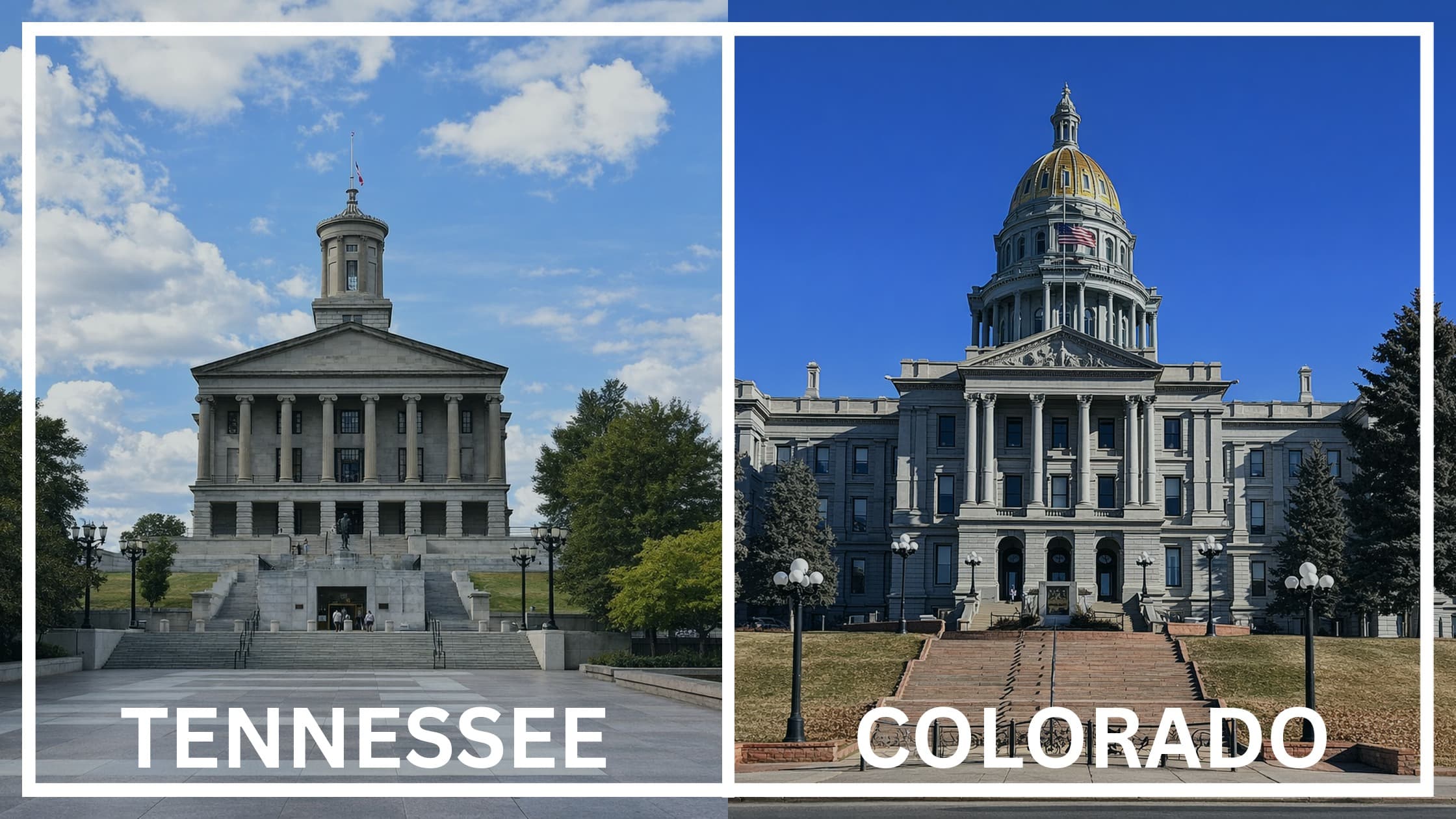 Comparing the state capitol buildings between Tennessee and Colorado.