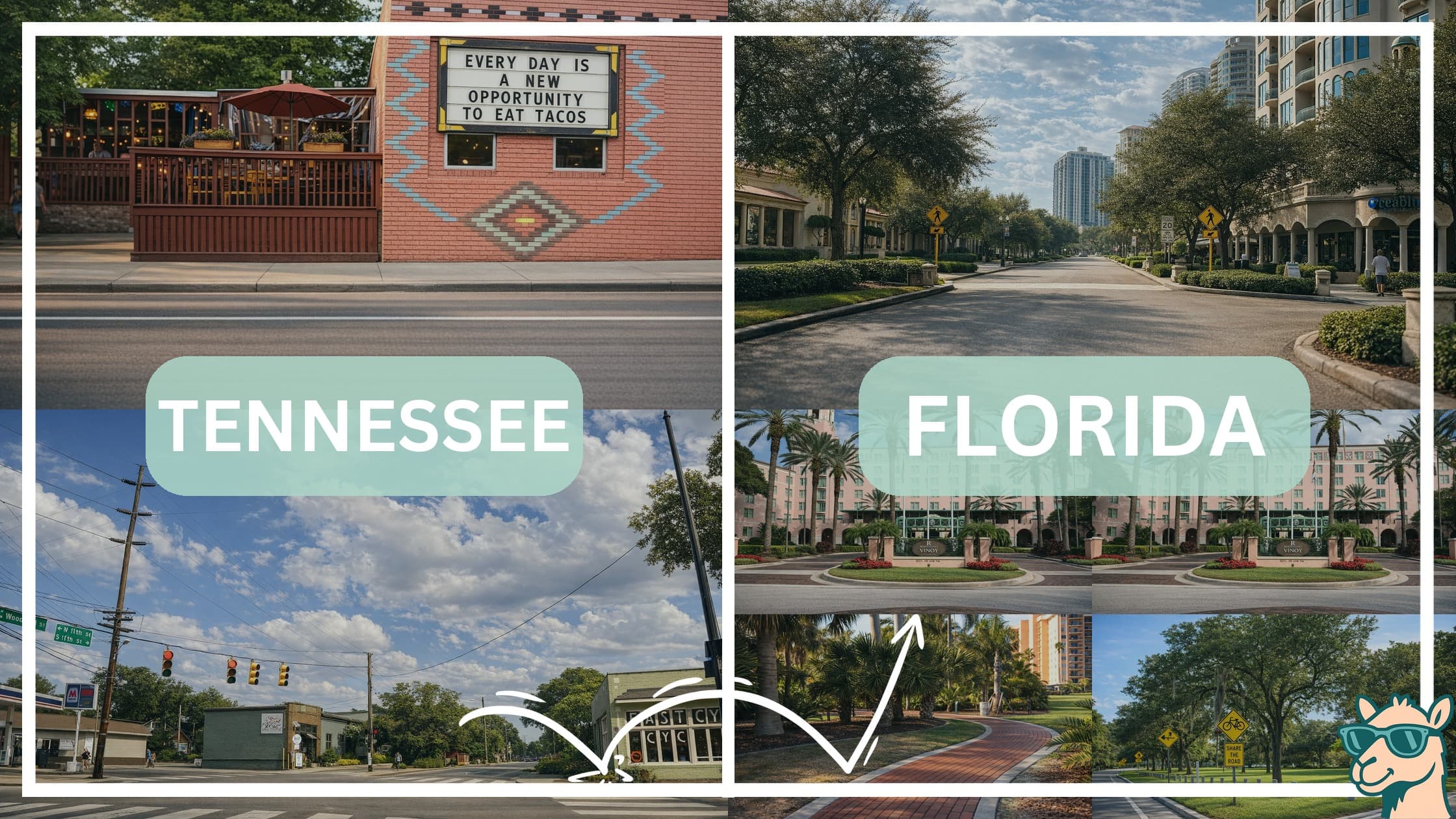 comparison of hotspots between neighborhoods in Tennessee and Florida