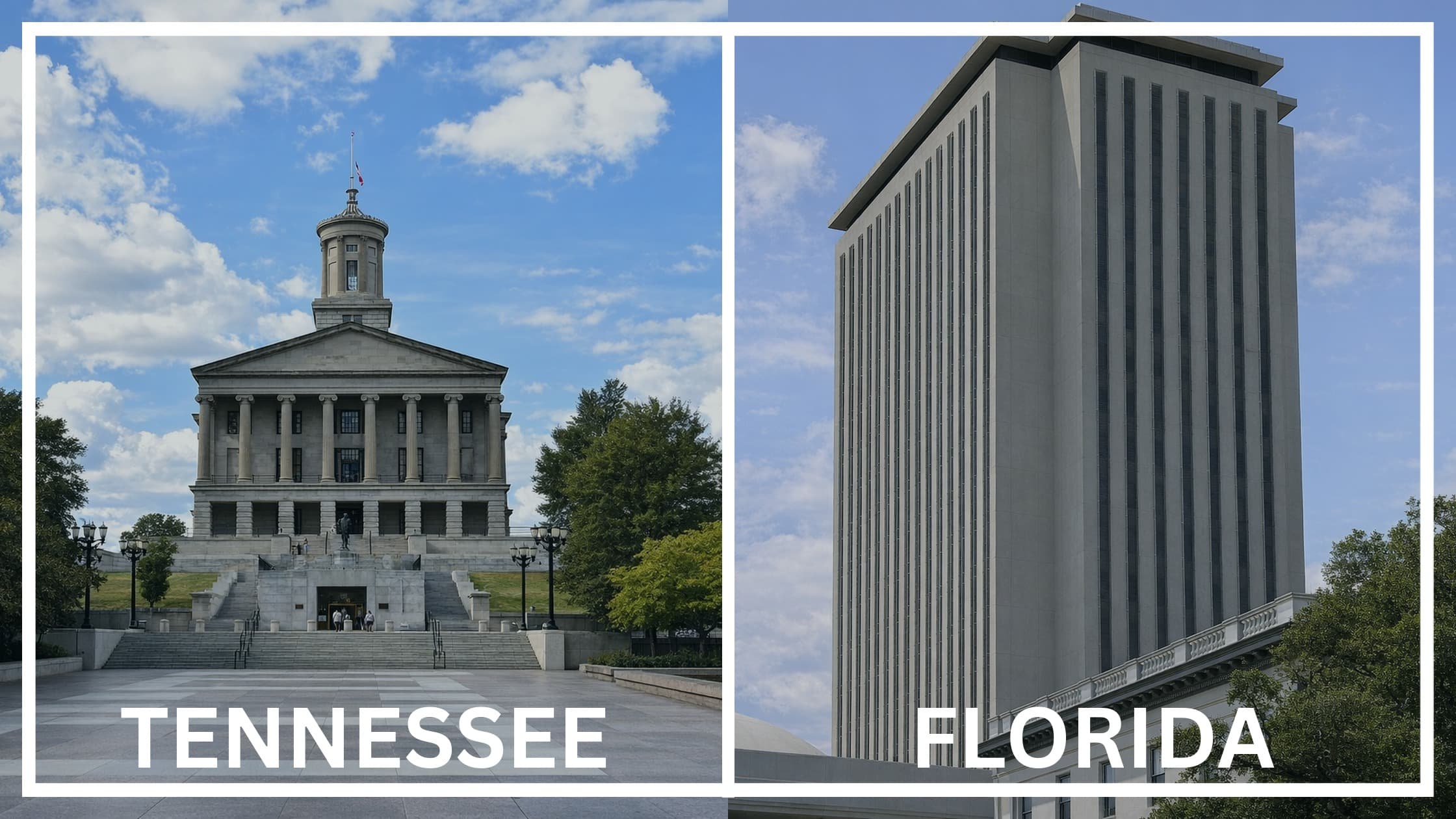 Comparing the state capitol buildings between Tennessee and Florida.