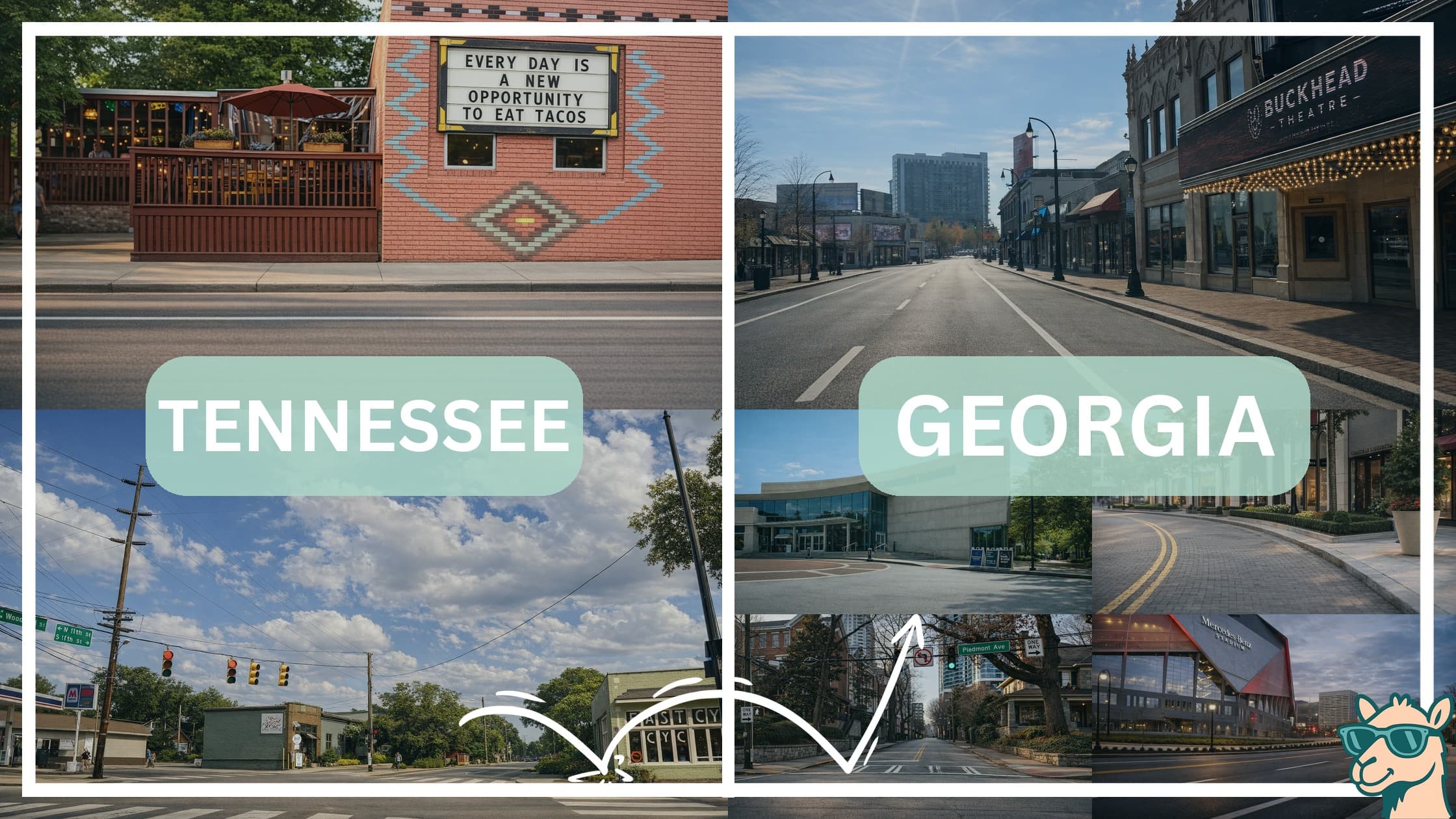 comparison of hotspots between neighborhoods in Tennessee and Georgia