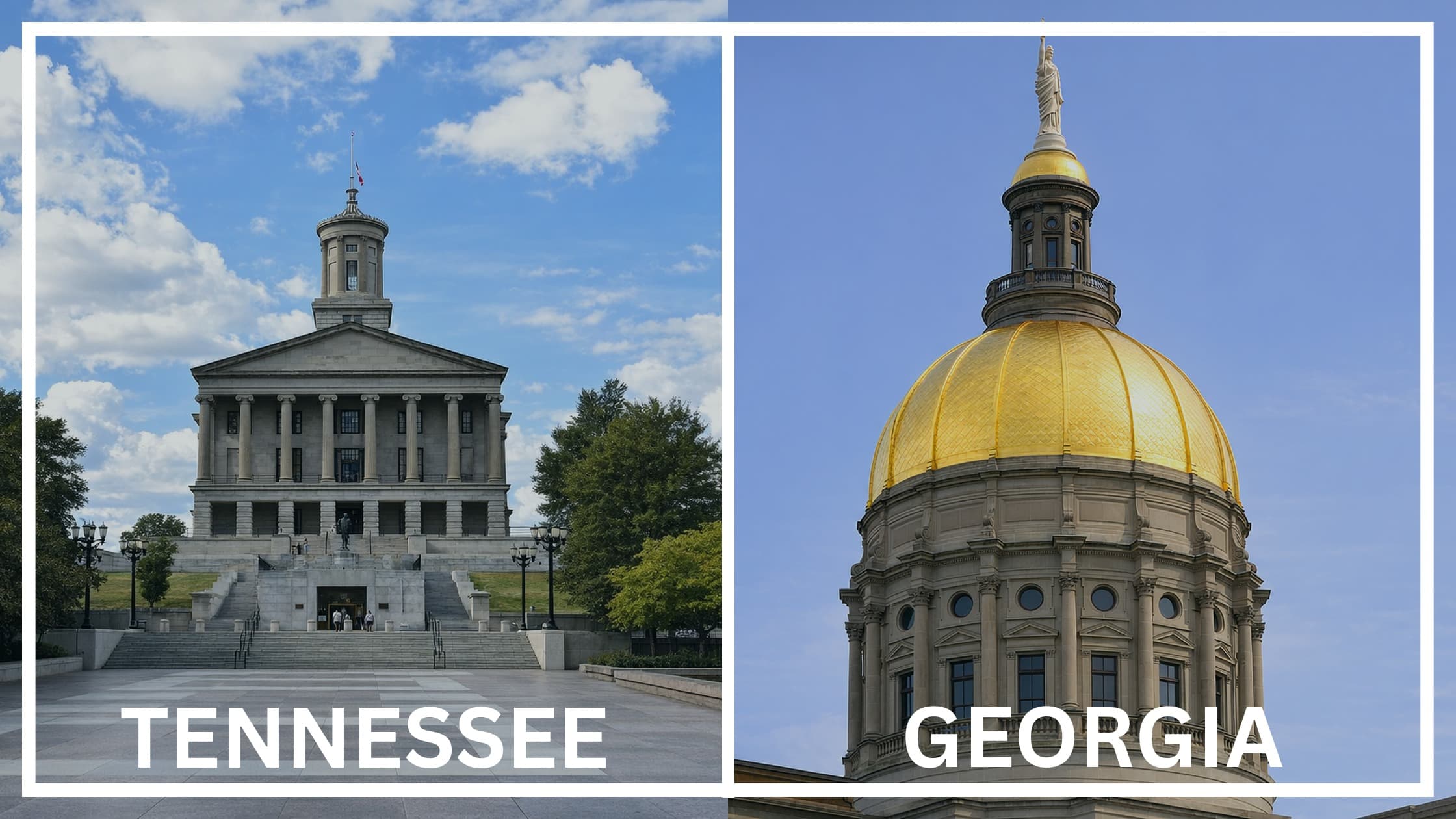 Comparing the state capitol buildings between Tennessee and Georgia.