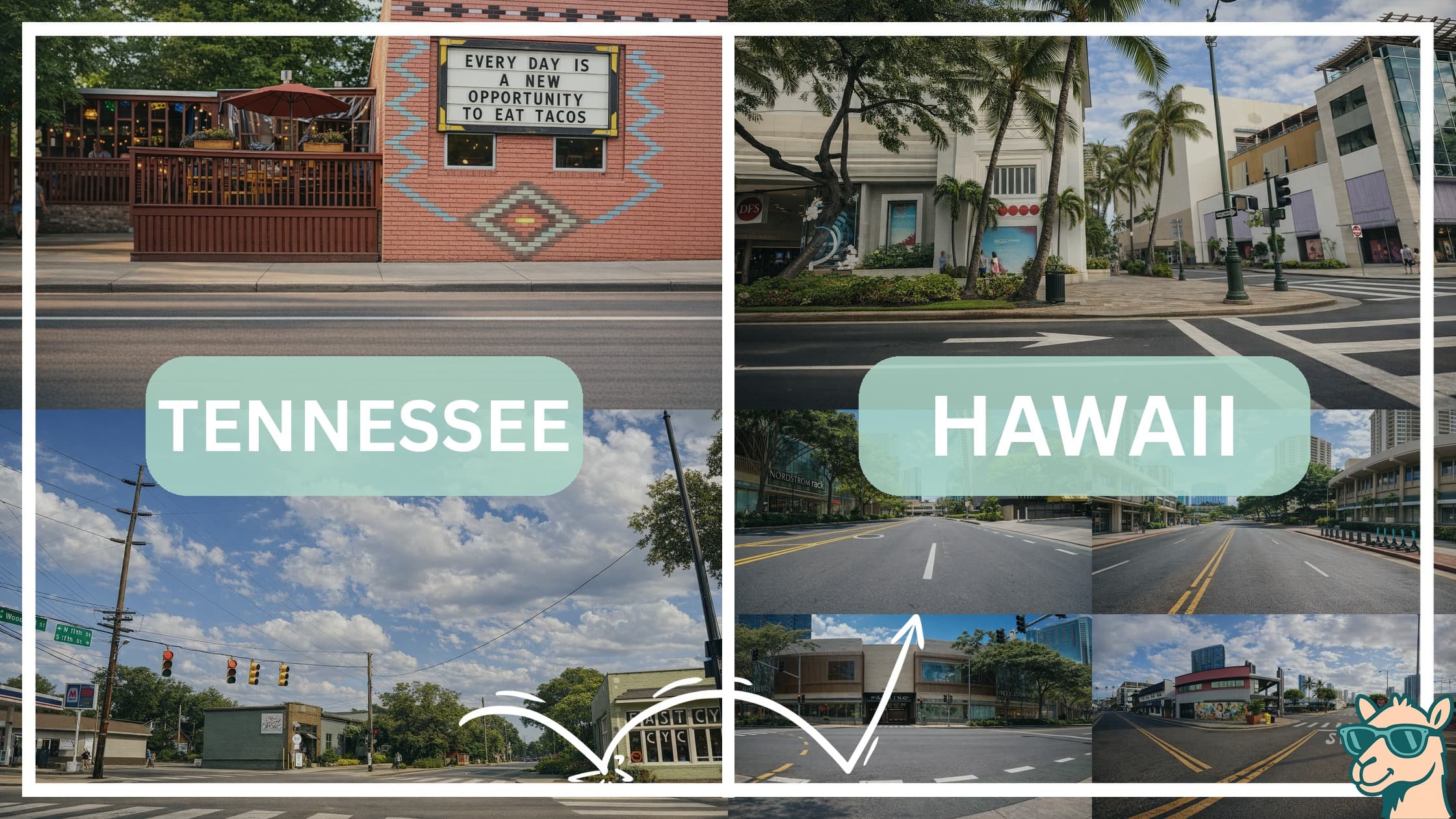 comparison of hotspots between neighborhoods in Tennessee and Hawaii