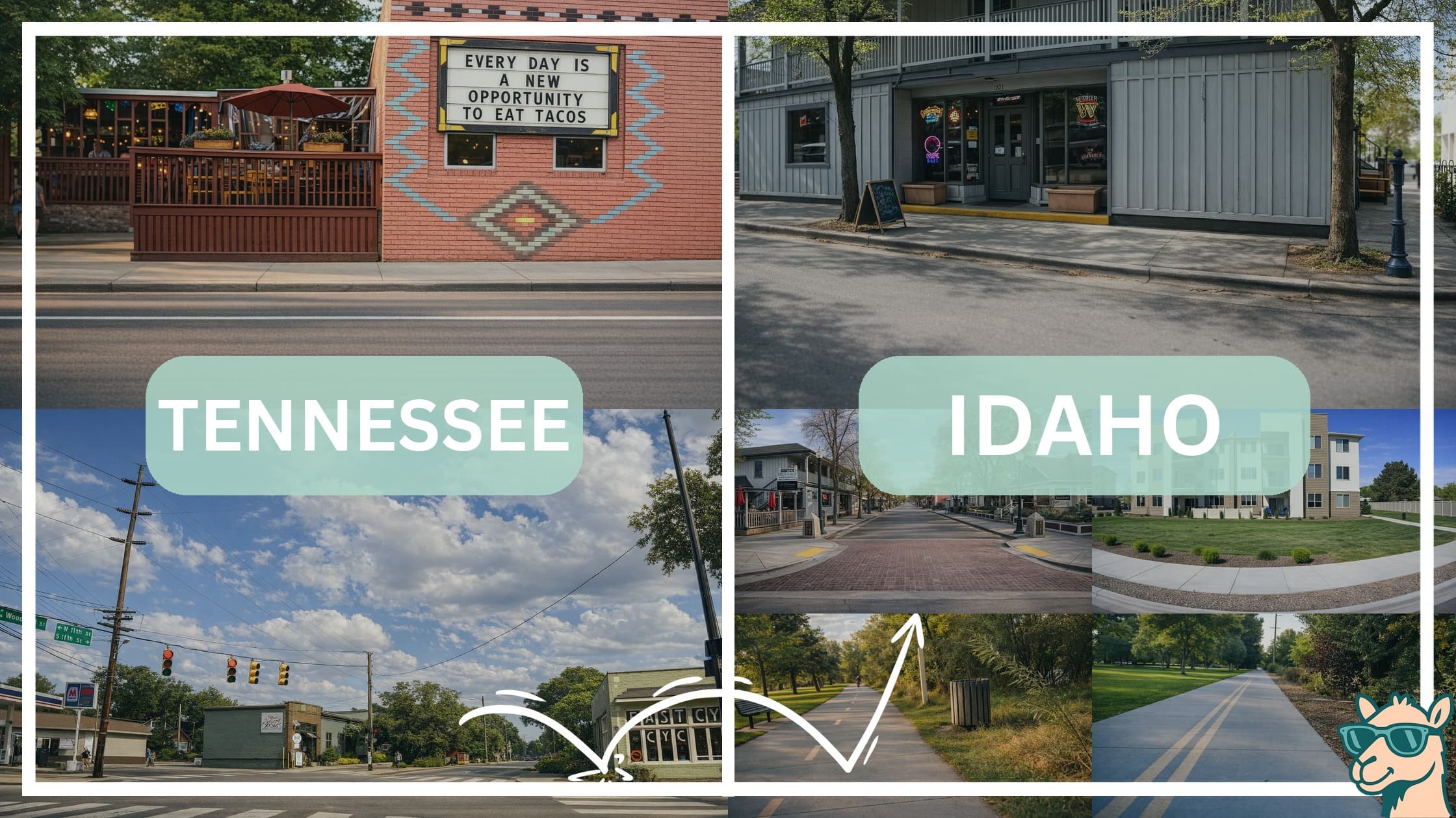 comparison of hotspots between neighborhoods in Tennessee and Idaho