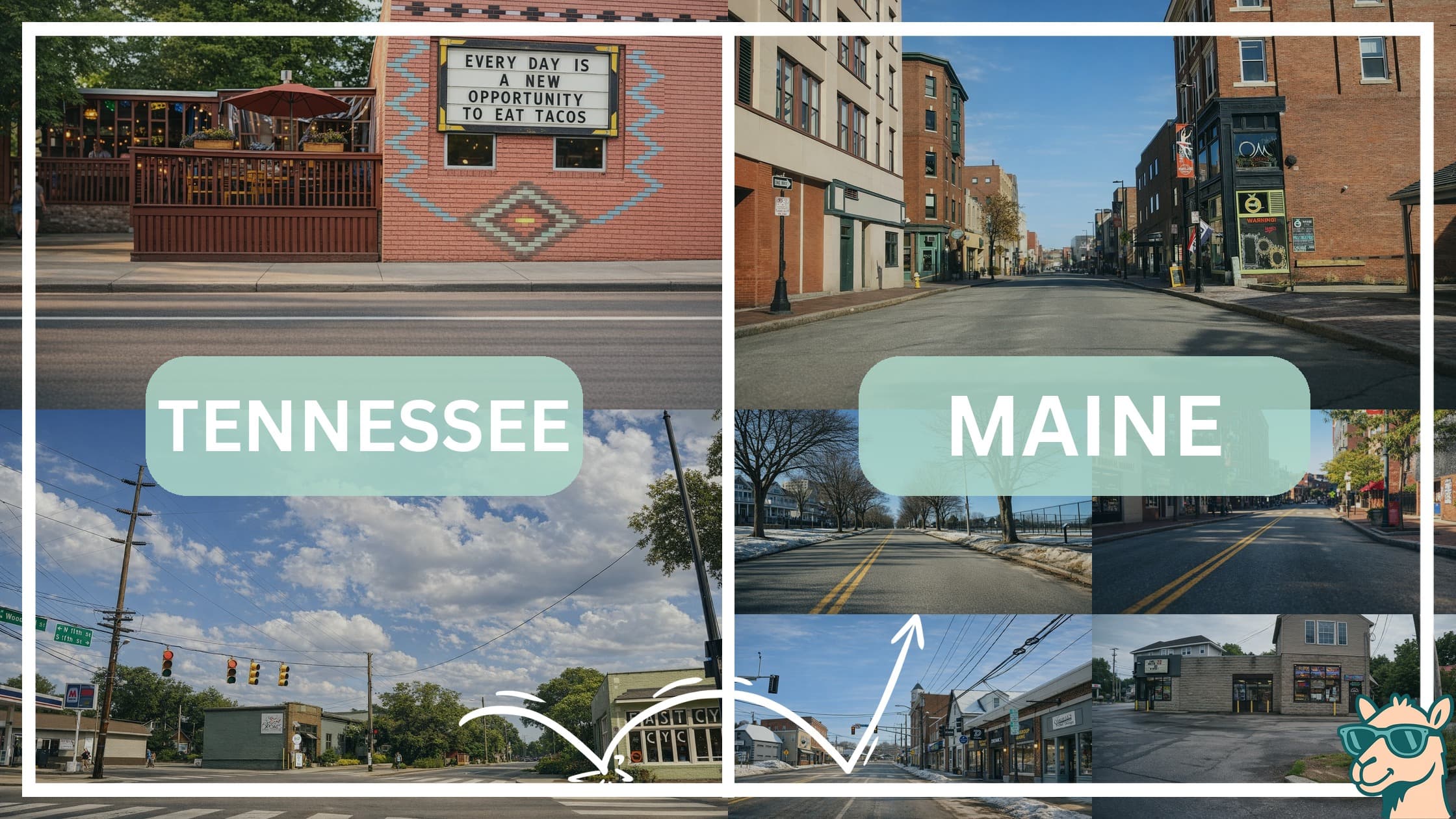 comparison of hotspots between neighborhoods in Tennessee and Maine
