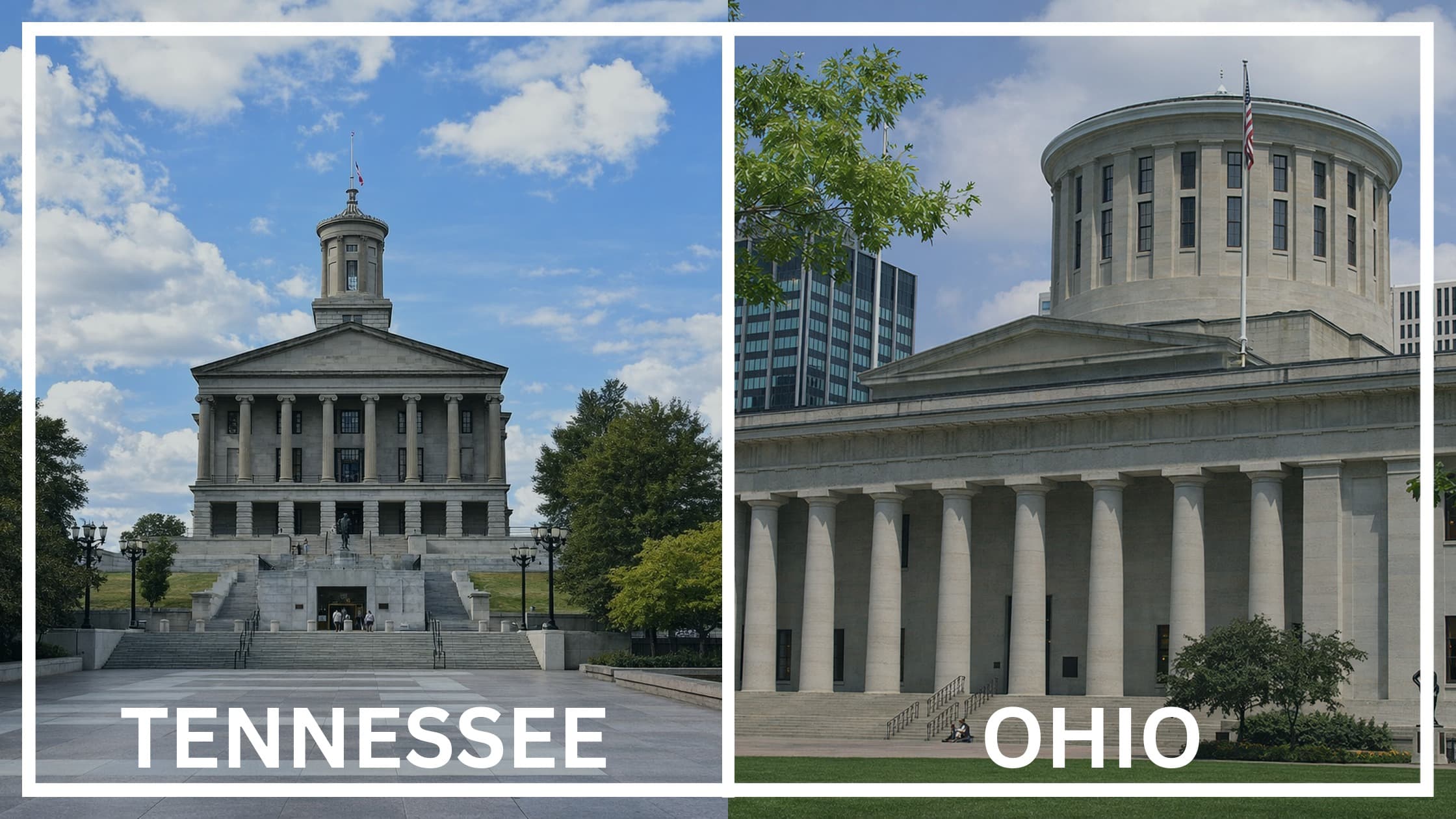 Comparing the state capitol buildings between Tennessee and Ohio.