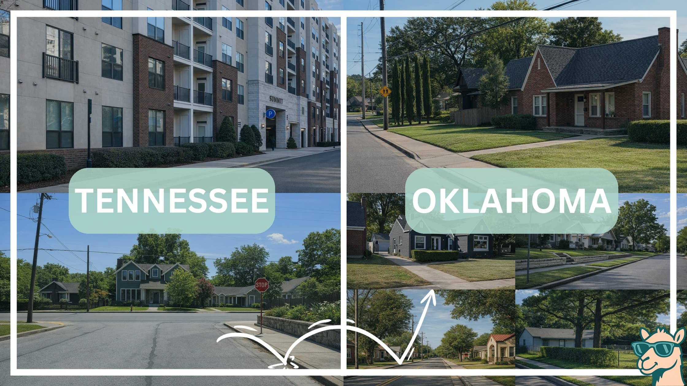comparison of housing options and types between neighborhoods in Tennessee and Oklahoma