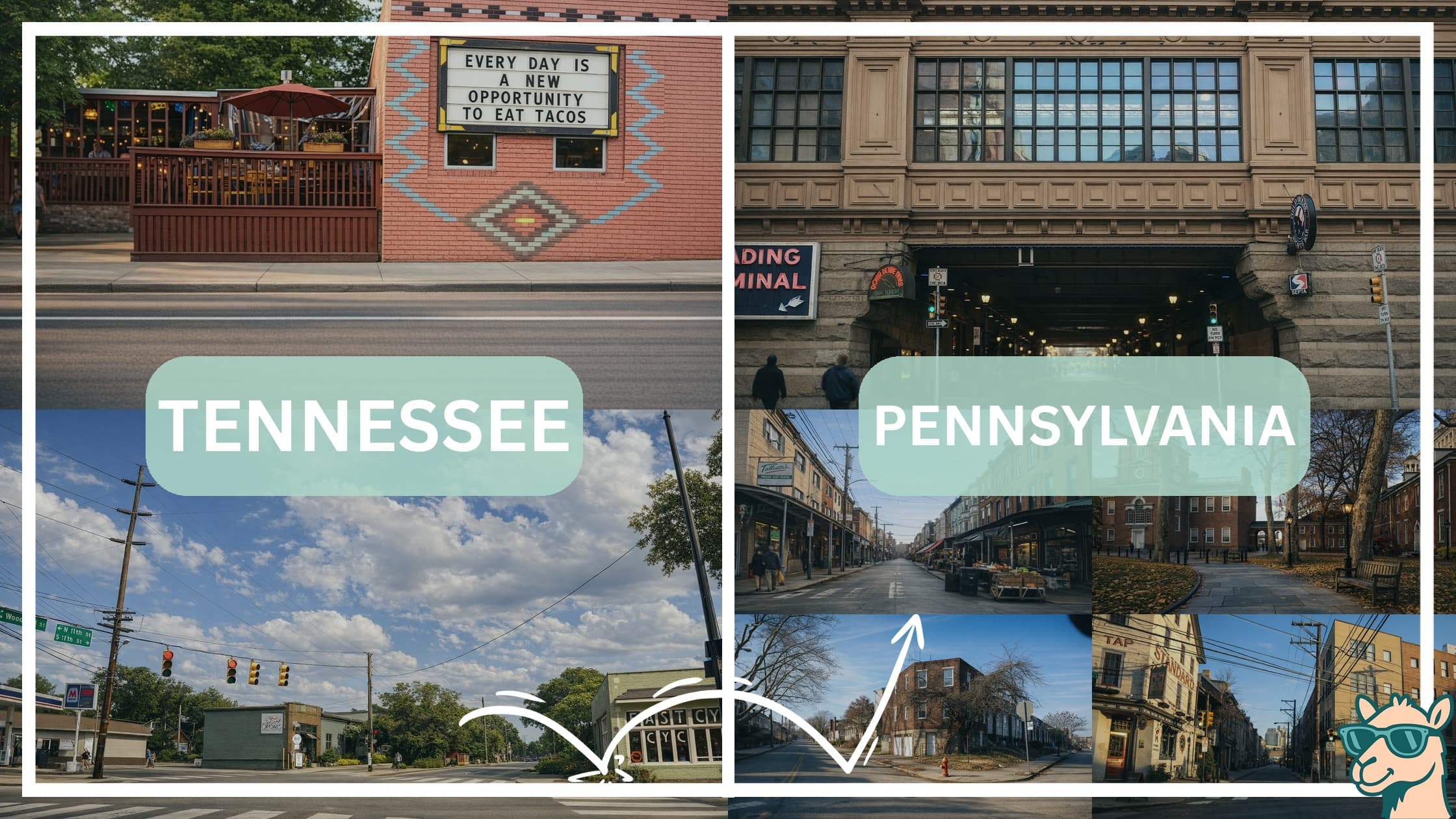 comparison of hotspots between neighborhoods in Tennessee and Pennsylvania