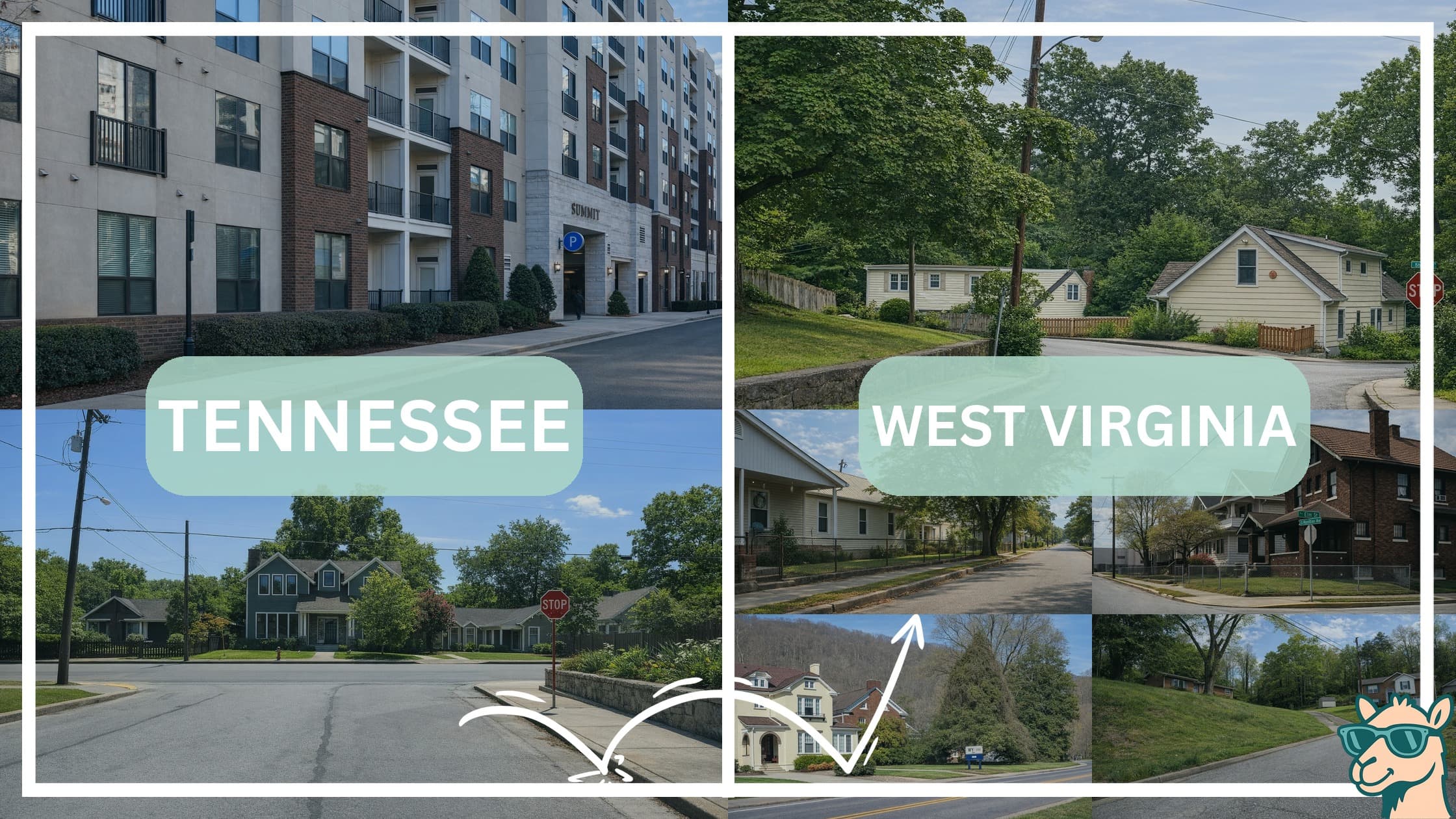 comparison of housing options and types between neighborhoods in Tennessee and West Virginia