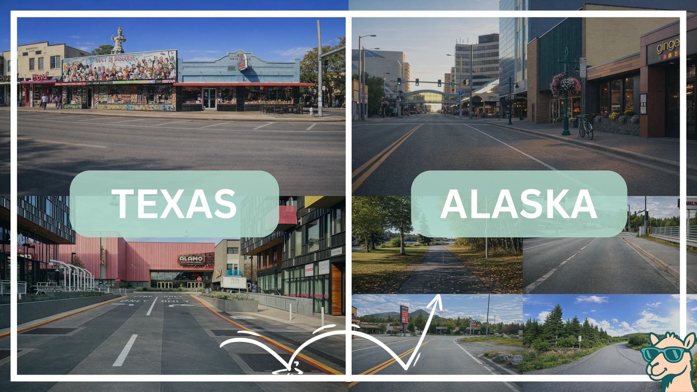 comparison of hotspots between neighborhoods in Texas and Alaska