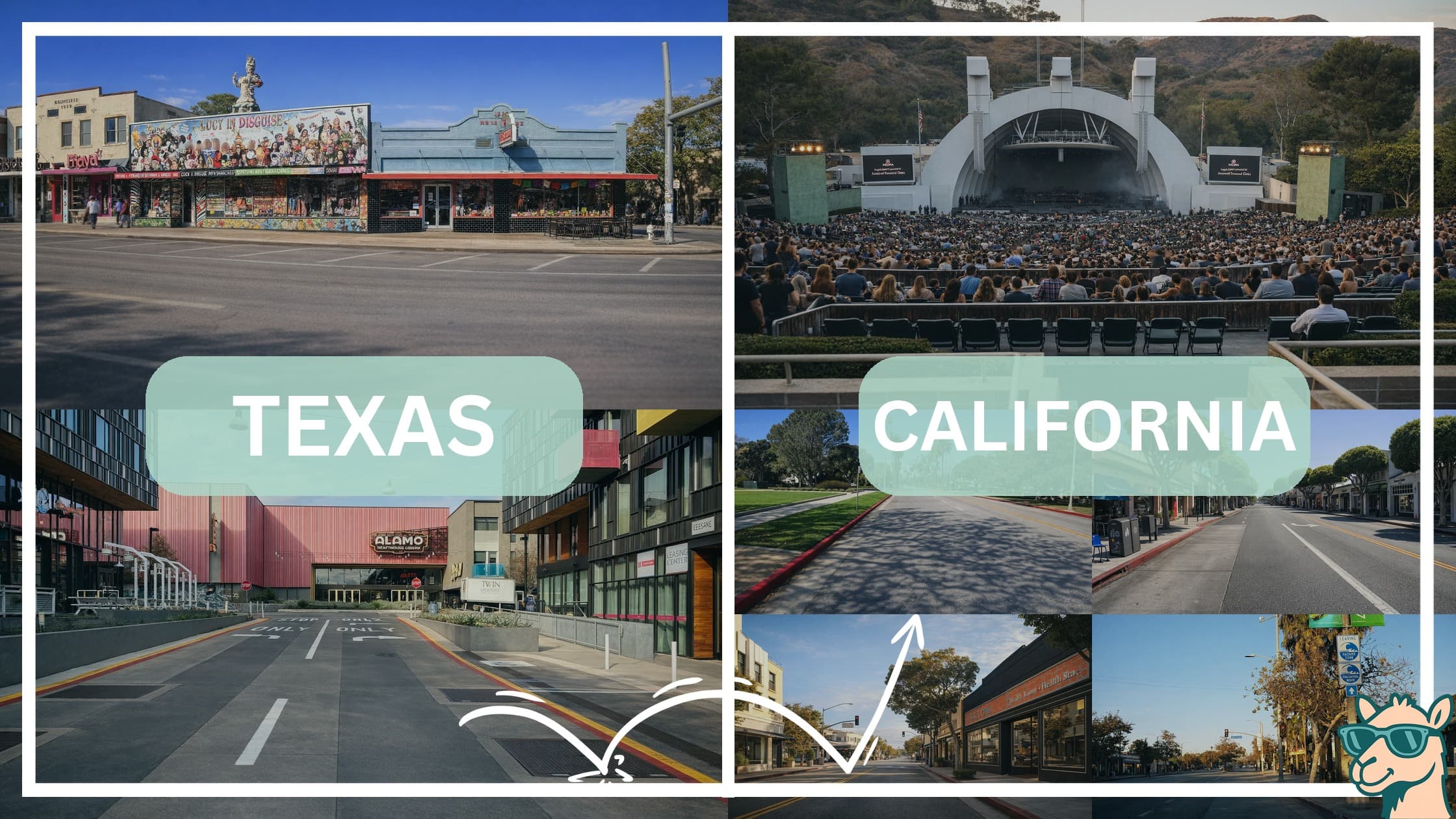 comparison of hotspots between neighborhoods in Texas and California