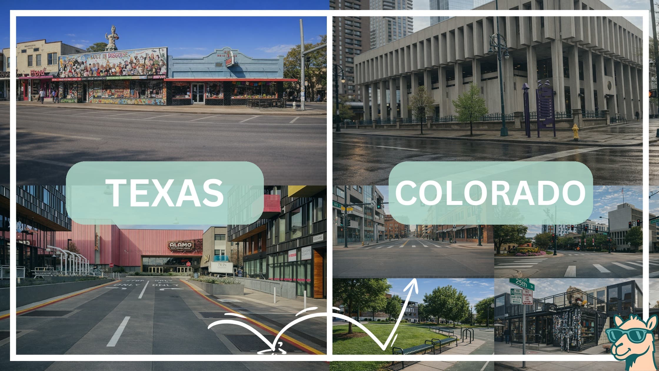 comparison of hotspots between neighborhoods in Texas and Colorado