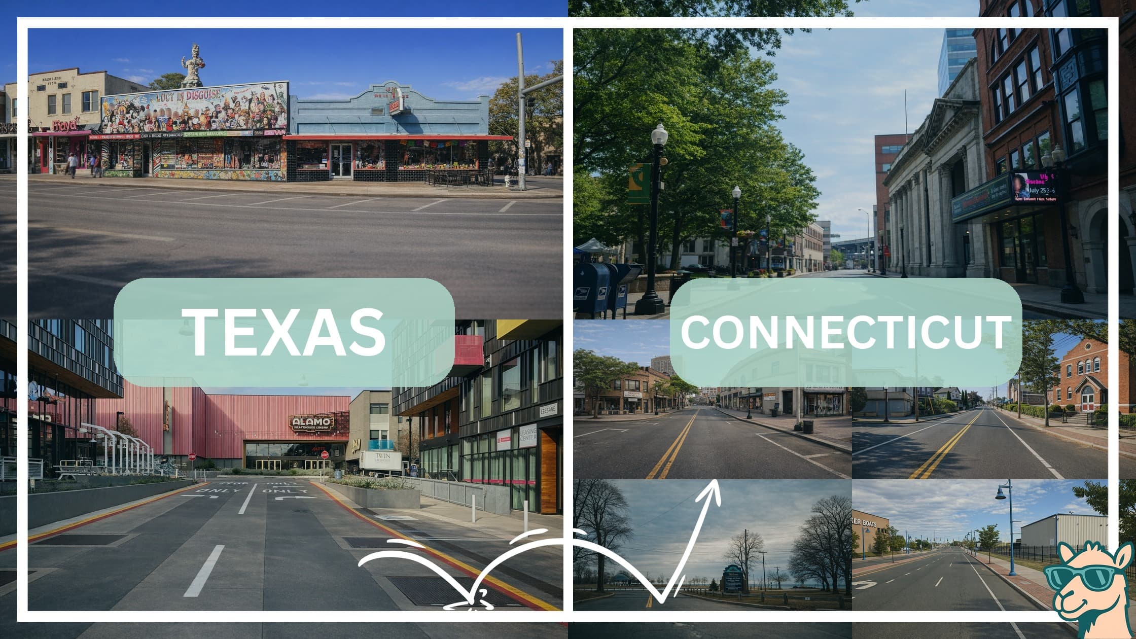 comparison of hotspots between neighborhoods in Texas and Connecticut