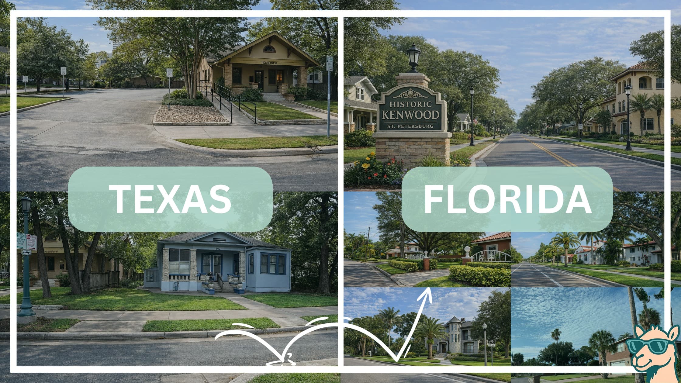 comparison of housing options and types between neighborhoods in Texas and Florida