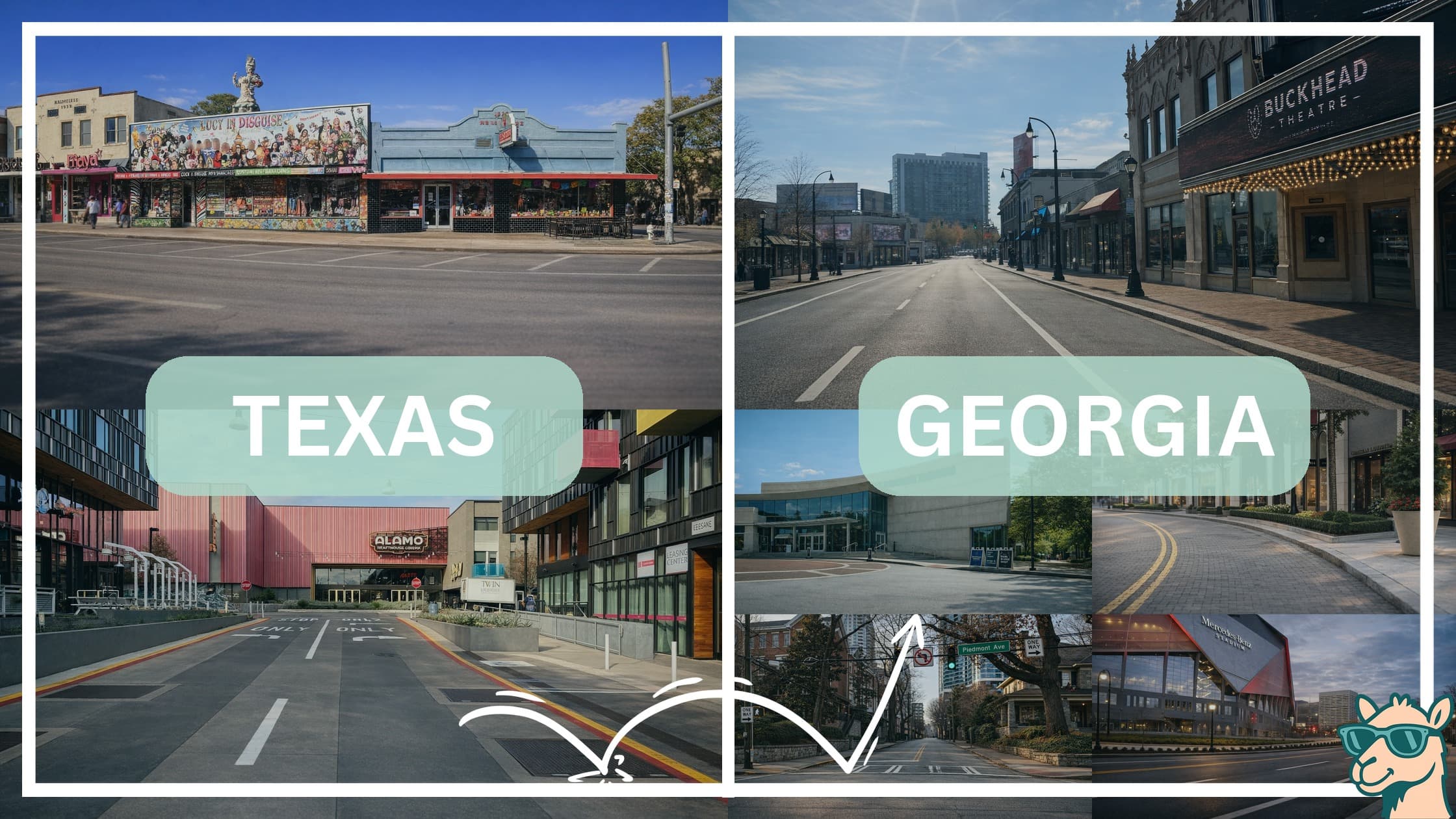comparison of hotspots between neighborhoods in Texas and Georgia