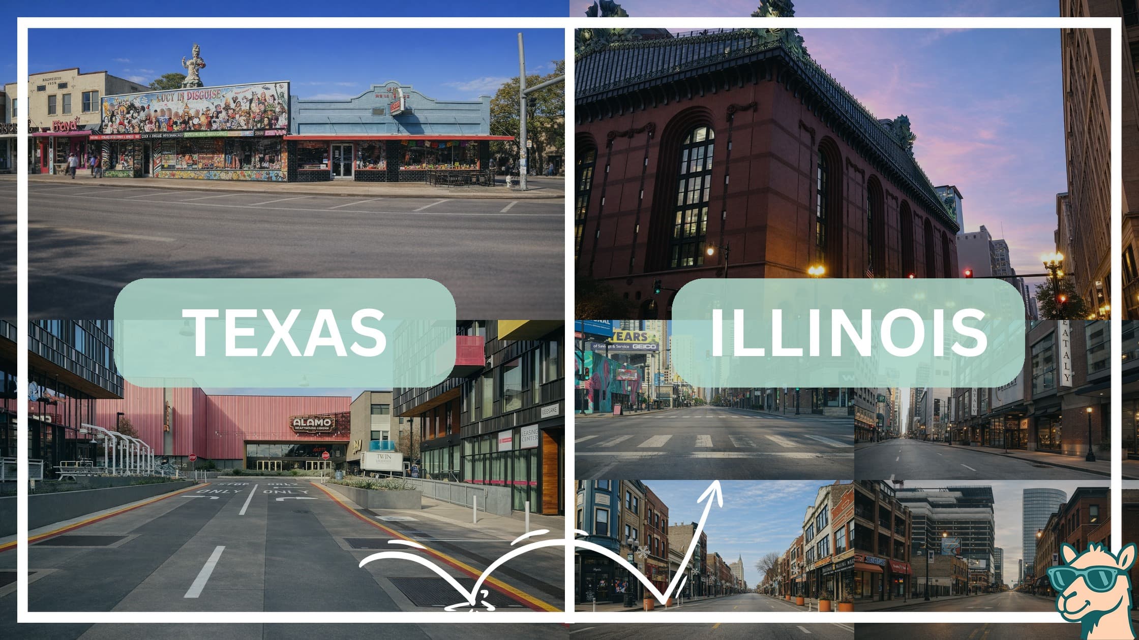 comparison of hotspots between neighborhoods in Texas and Illinois