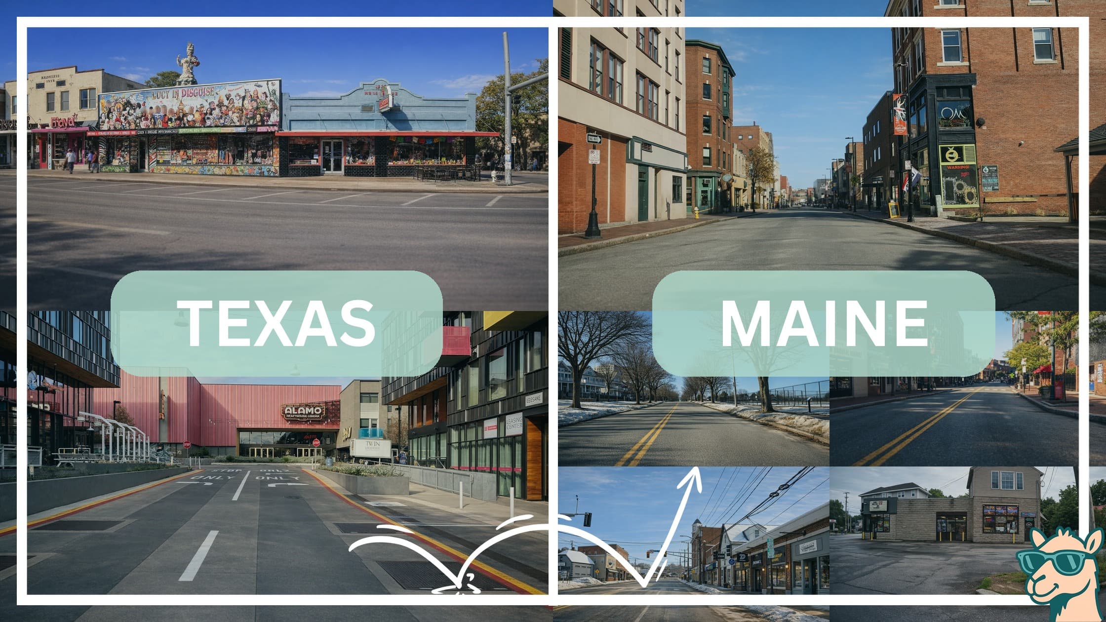 comparison of hotspots between neighborhoods in Texas and Maine