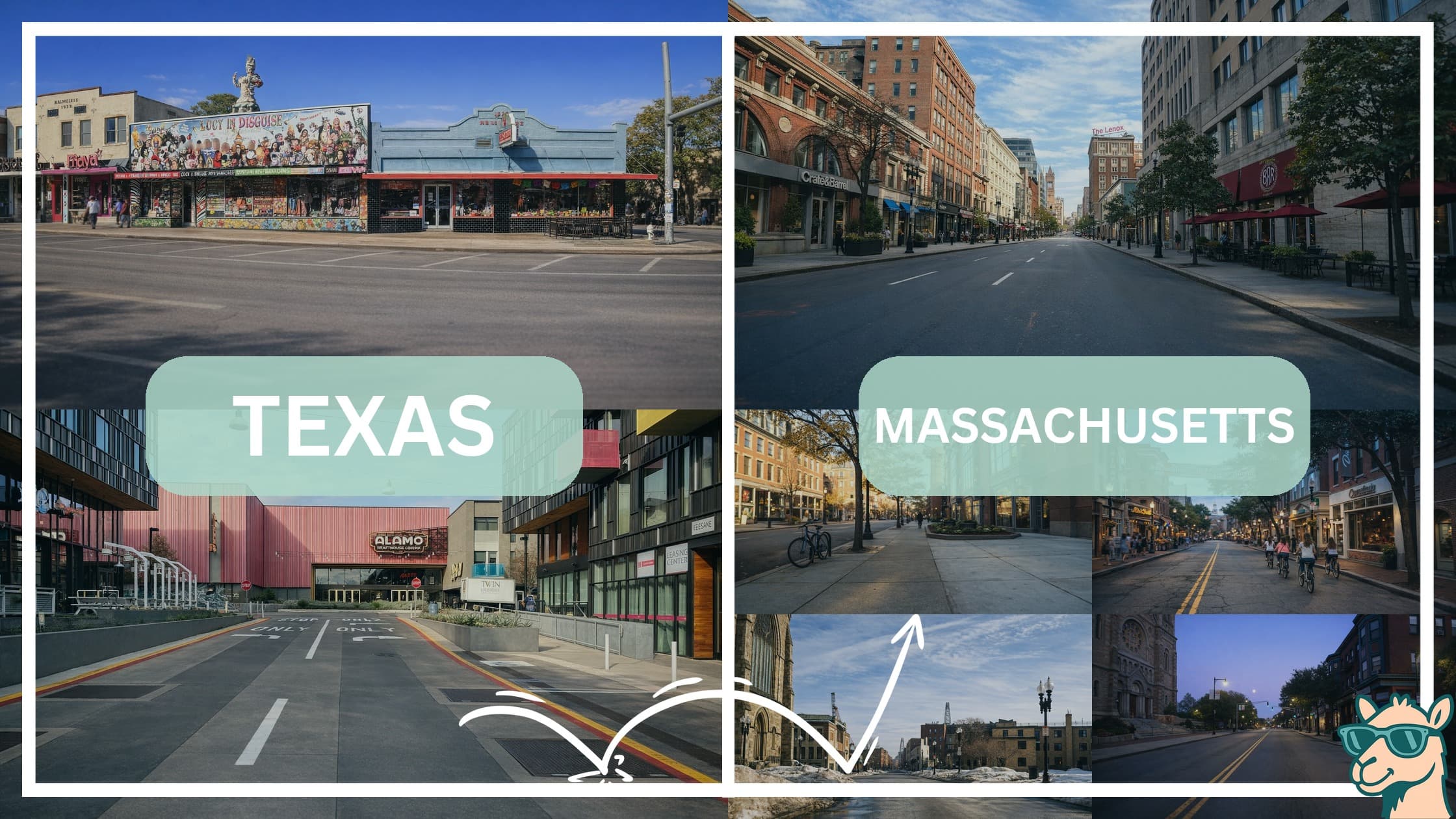 comparison of hotspots between neighborhoods in Texas and Massachusetts