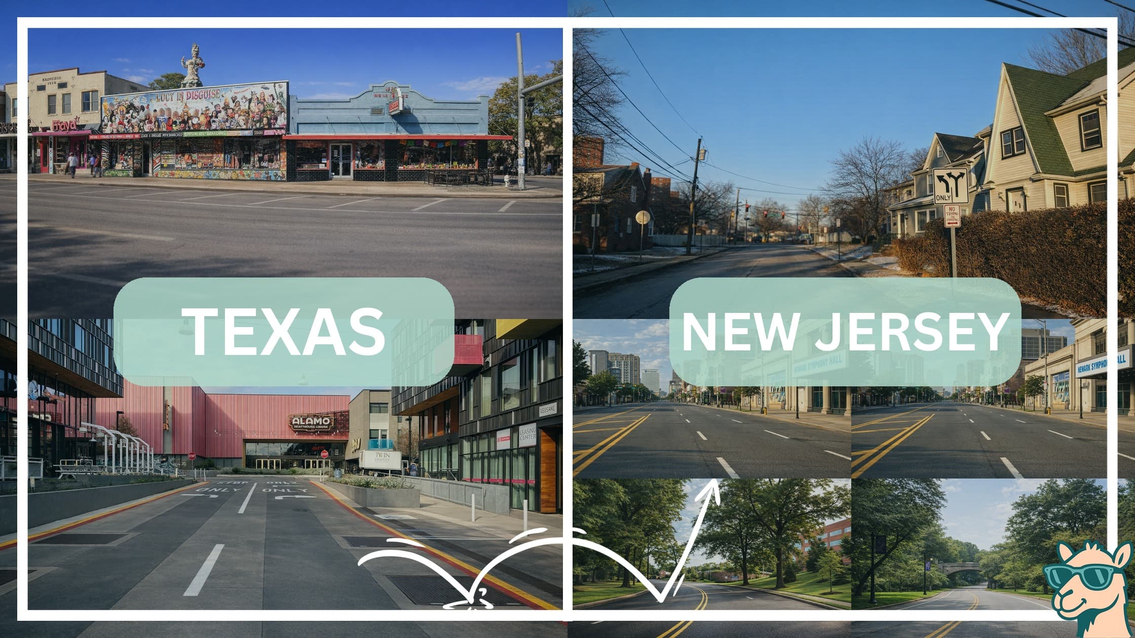 comparison of hotspots between neighborhoods in Texas and New Jersey