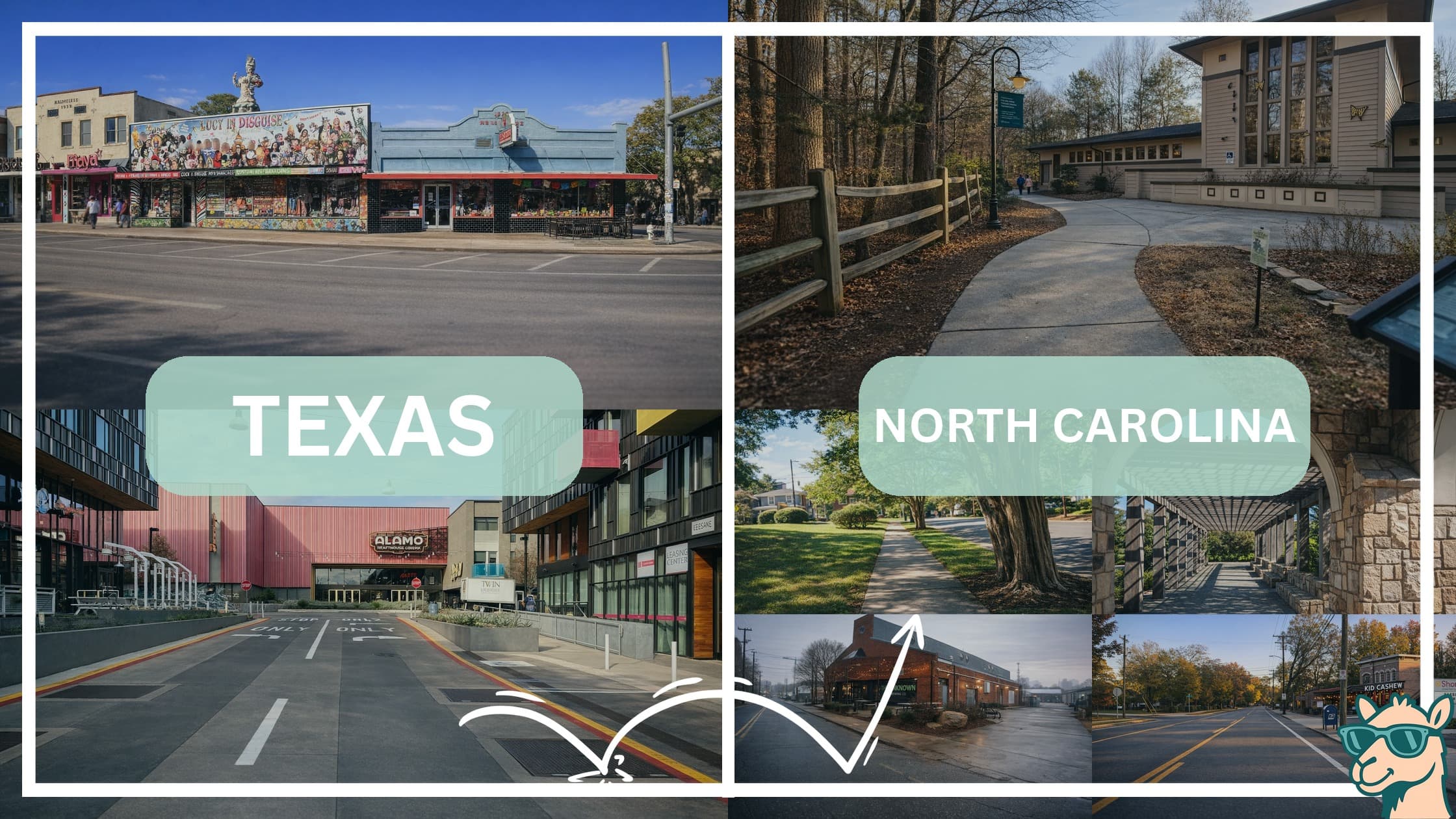 comparison of hotspots between neighborhoods in Texas and North Carolina