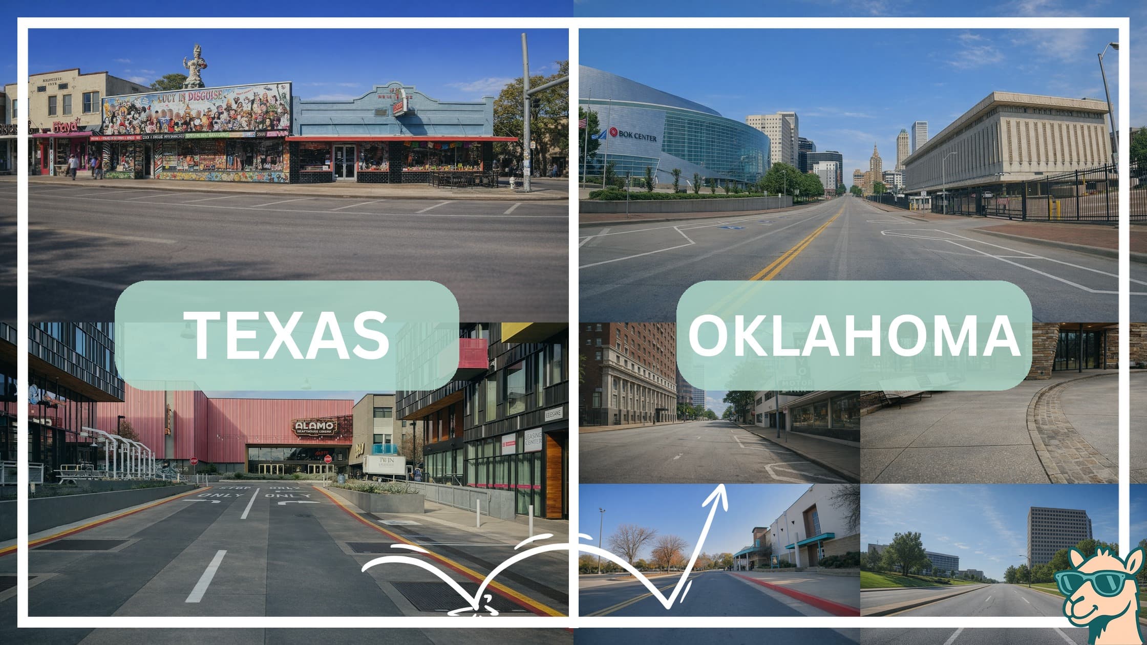 comparison of hotspots between neighborhoods in Texas and Oklahoma