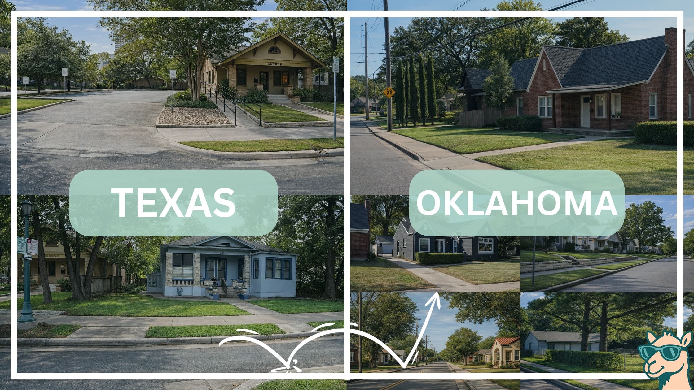 comparison of housing options and types between neighborhoods in Texas and Oklahoma