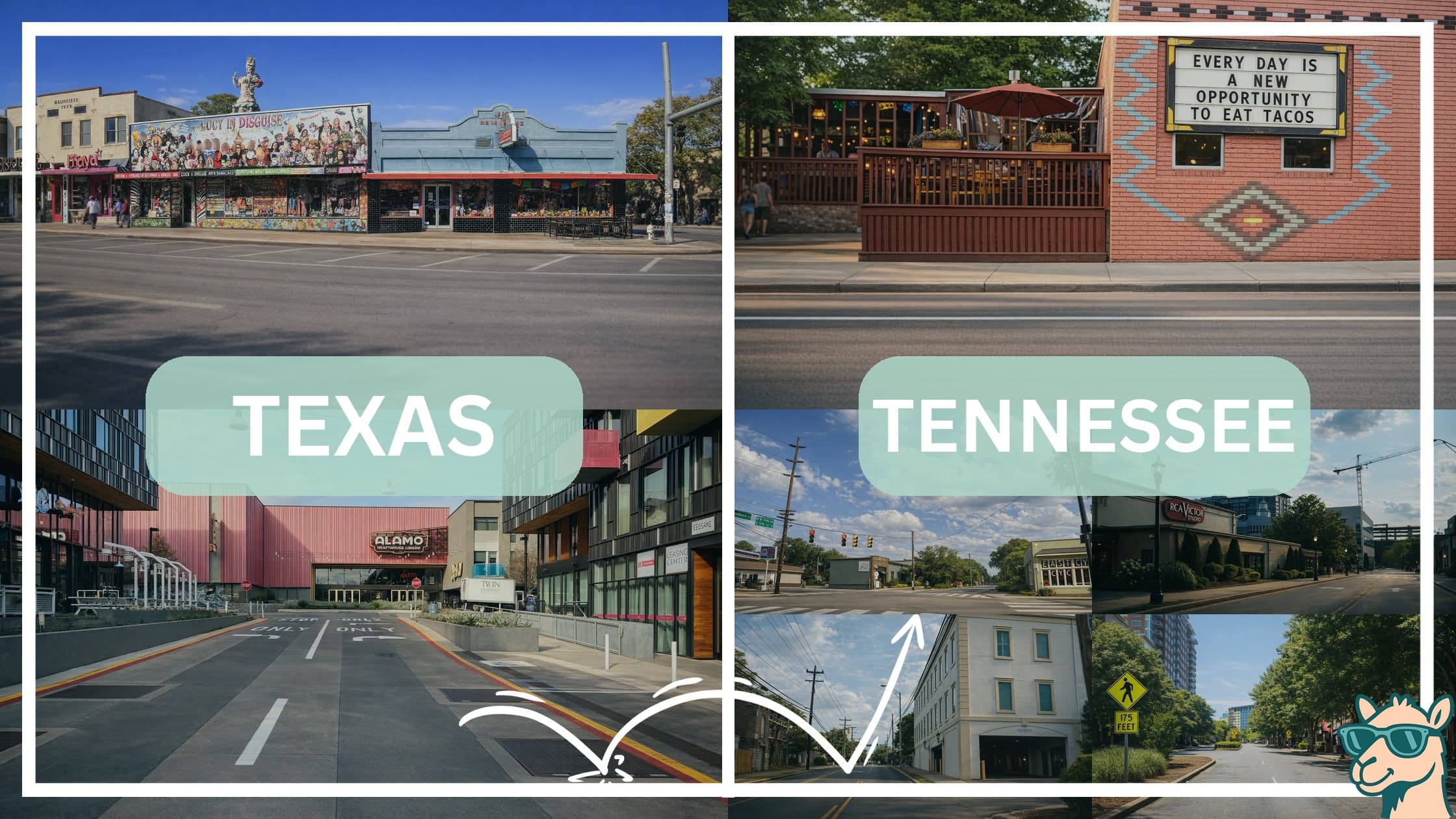 comparison of hotspots between neighborhoods in Texas and Tennessee