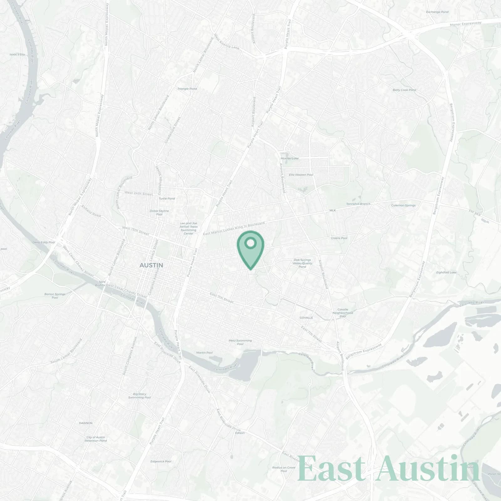 East Austin map