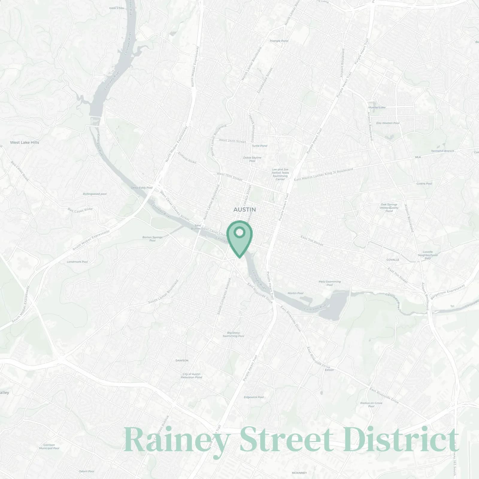Rainey Street District map