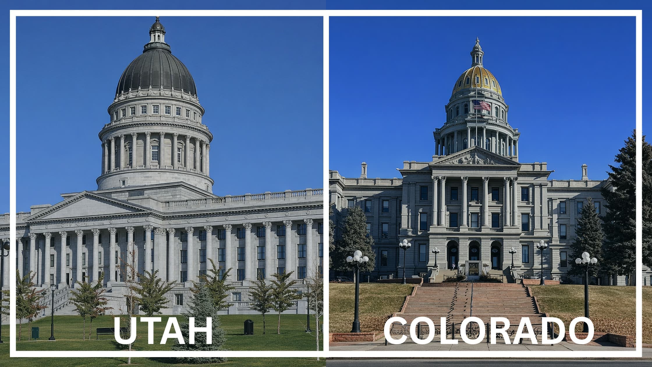 Comparing the state capitol buildings between Utah and Colorado.