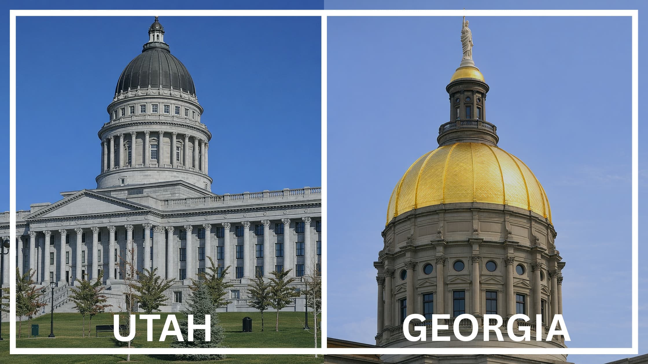 Comparing the state capitol buildings between Utah and Georgia.