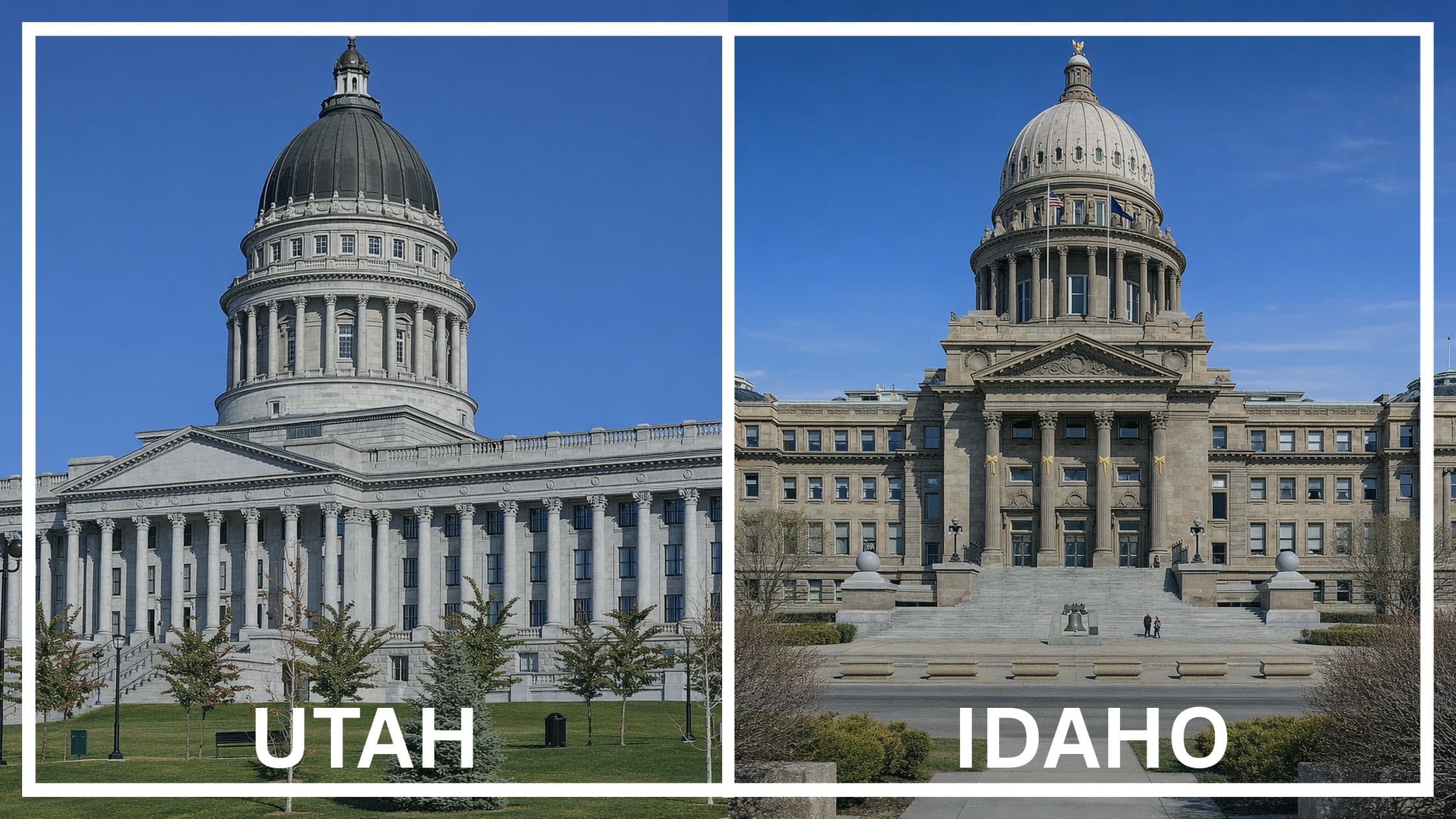 Comparing the state capitol buildings between Utah and Idaho.