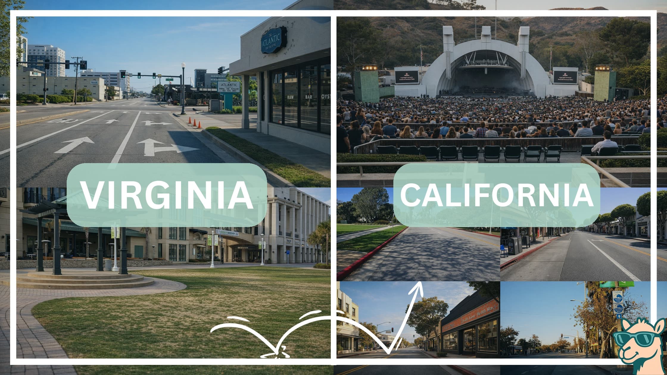 comparison of hotspots between neighborhoods in Virginia and California