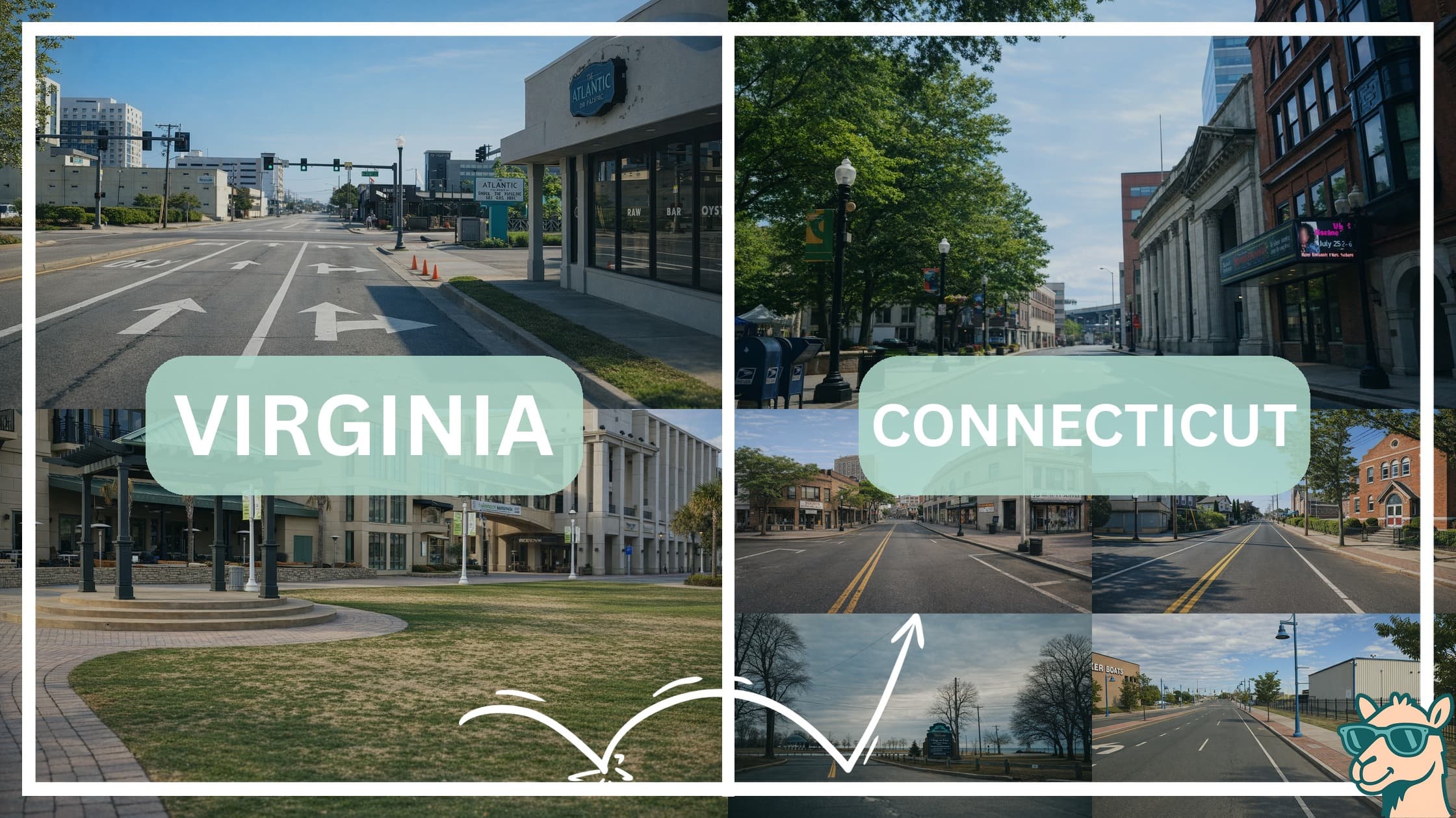 comparison of hotspots between neighborhoods in Virginia and Connecticut