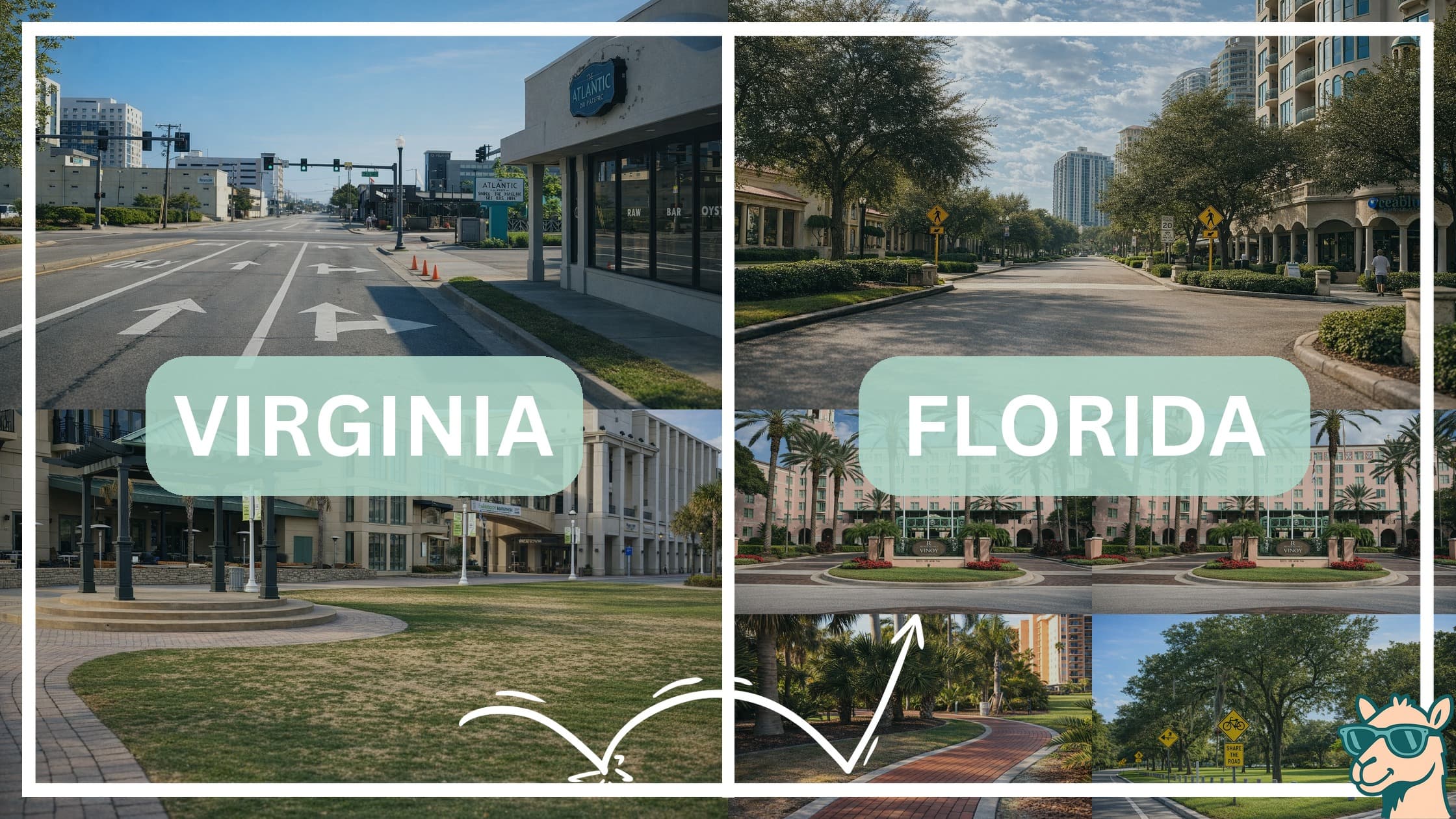 comparison of hotspots between neighborhoods in Virginia and Florida