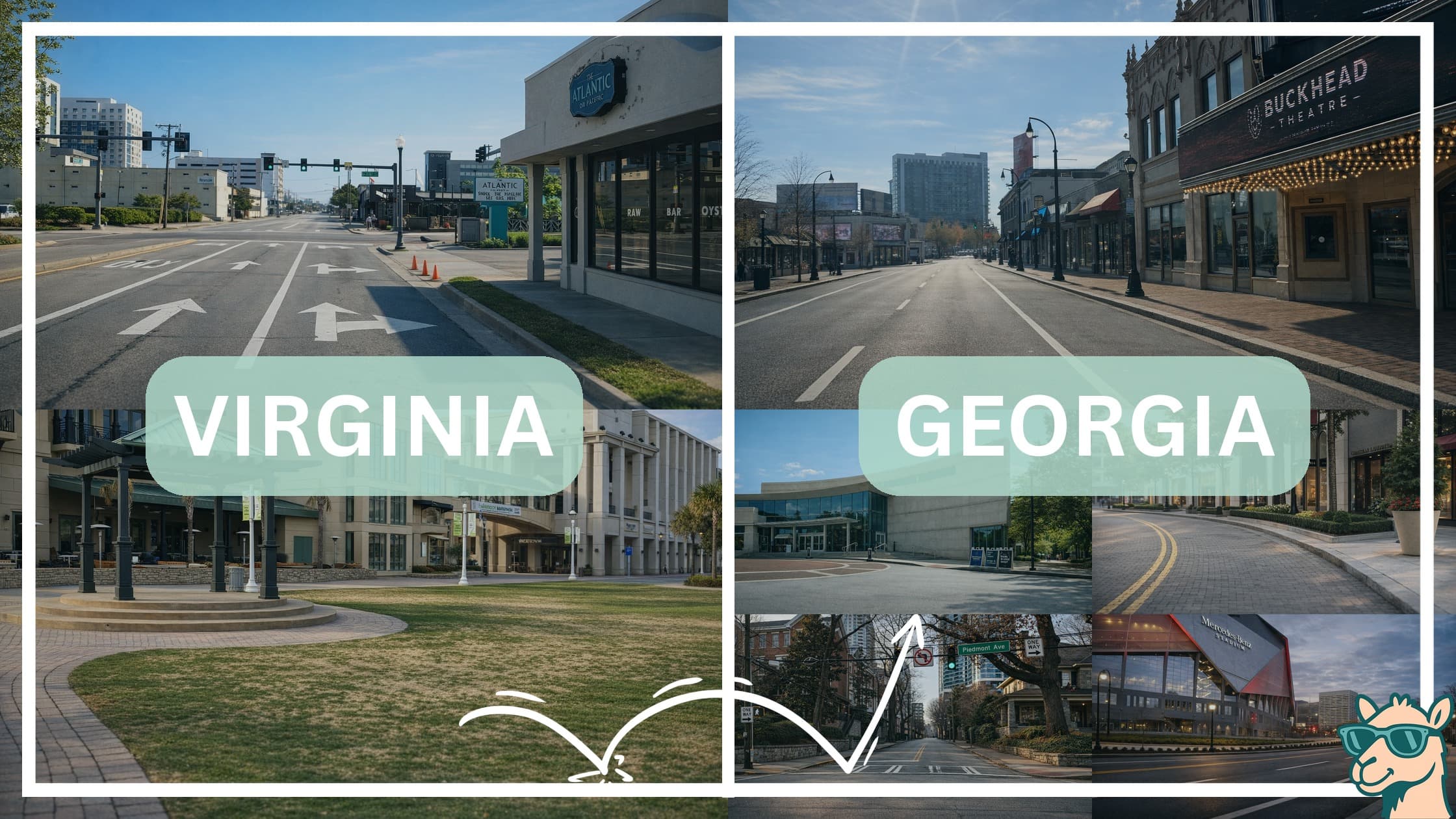 comparison of hotspots between neighborhoods in Virginia and Georgia