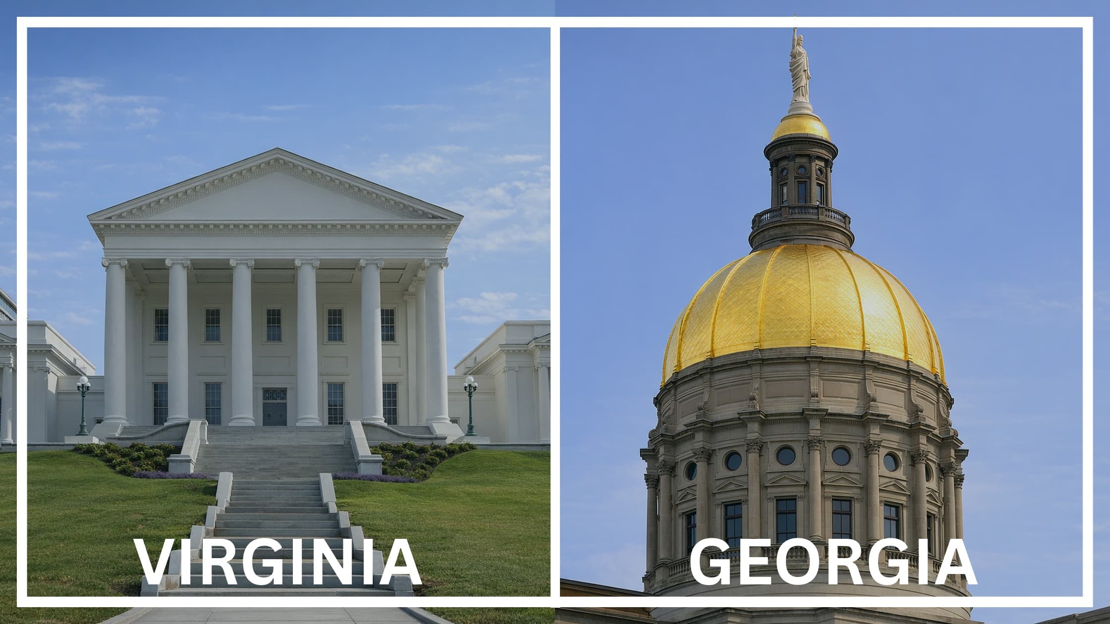 Comparing the state capitol buildings between Virginia and Georgia.