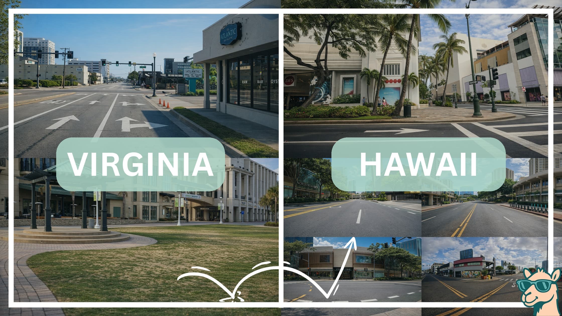 comparison of hotspots between neighborhoods in Virginia and Hawaii