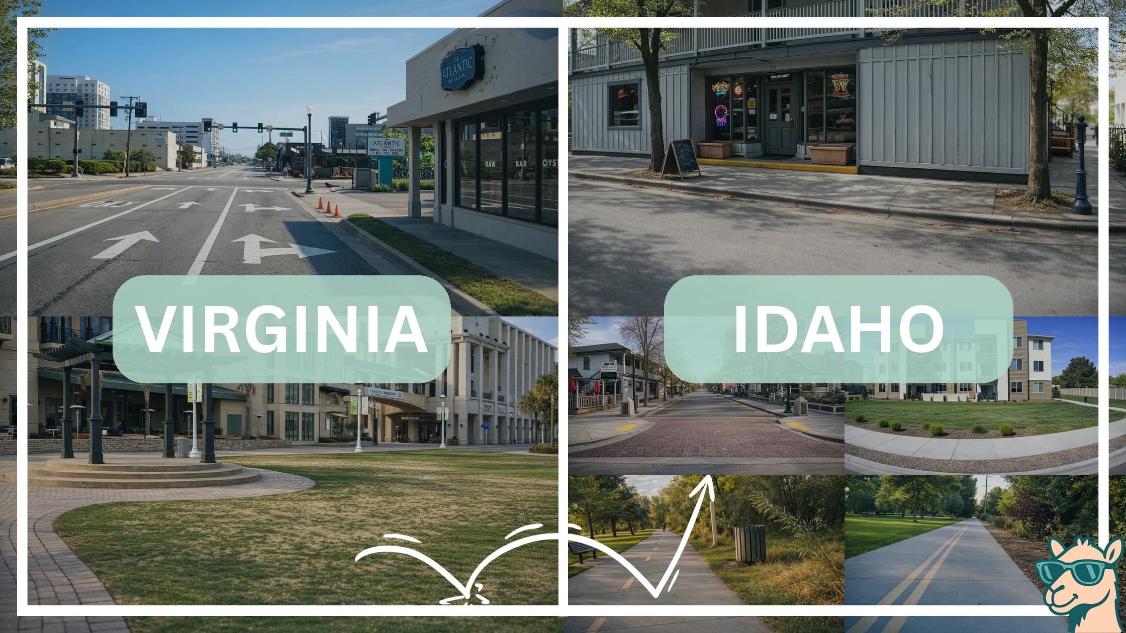 comparison of hotspots between neighborhoods in Virginia and Idaho
