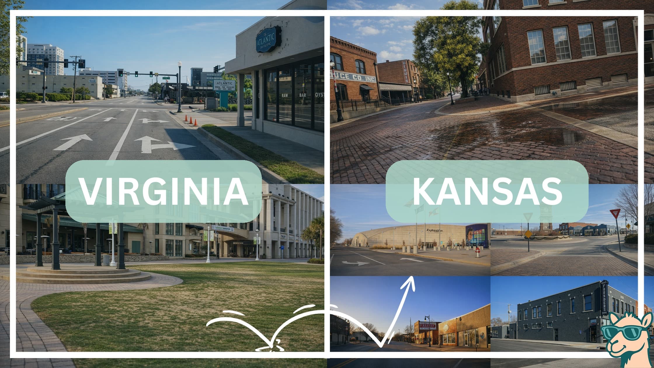 comparison of hotspots between neighborhoods in Virginia and Kansas