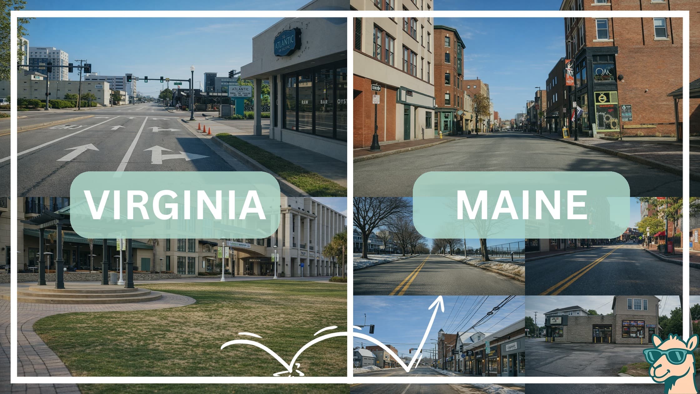 comparison of hotspots between neighborhoods in Virginia and Maine