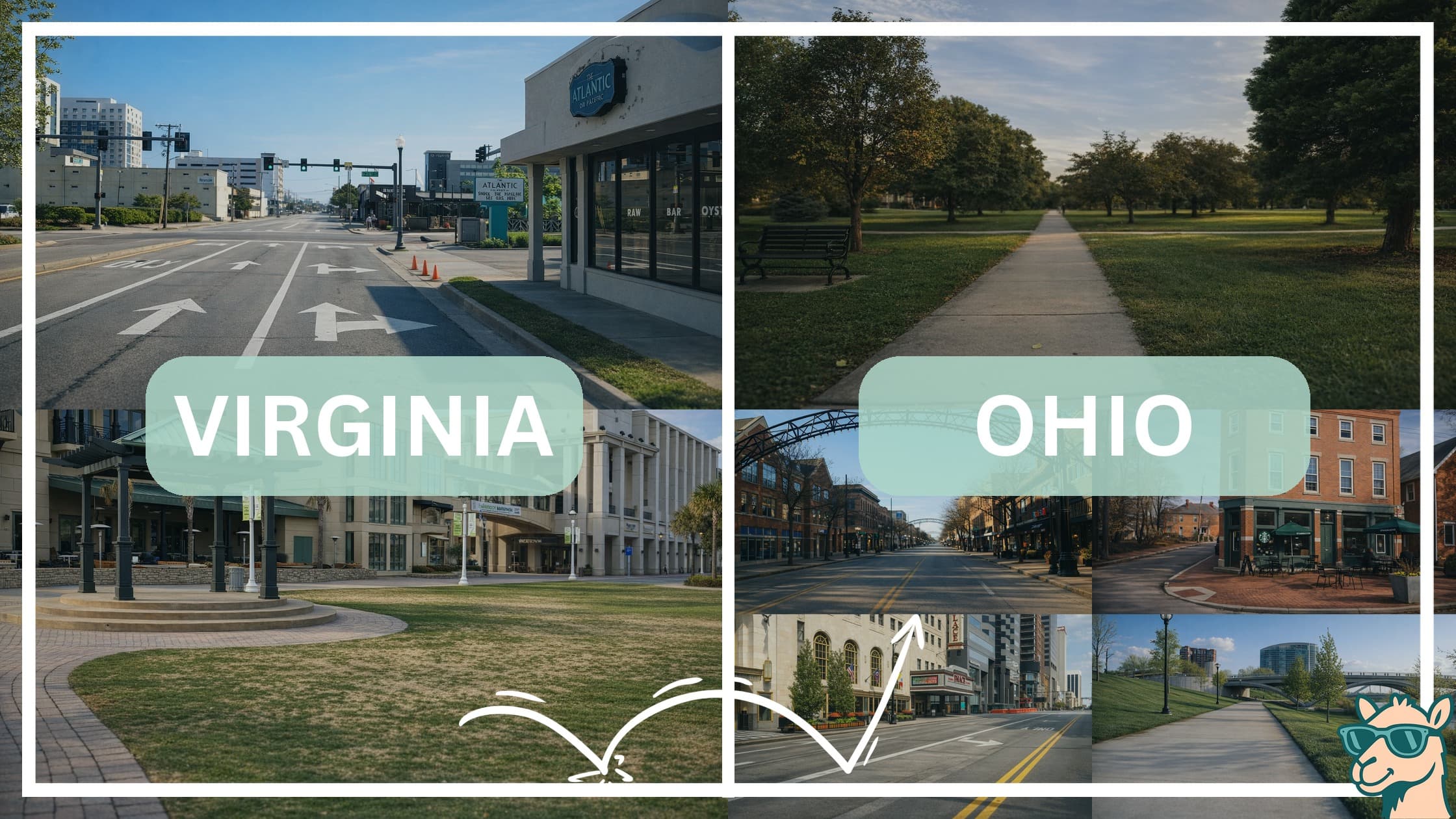 comparison of hotspots between neighborhoods in Virginia and Ohio