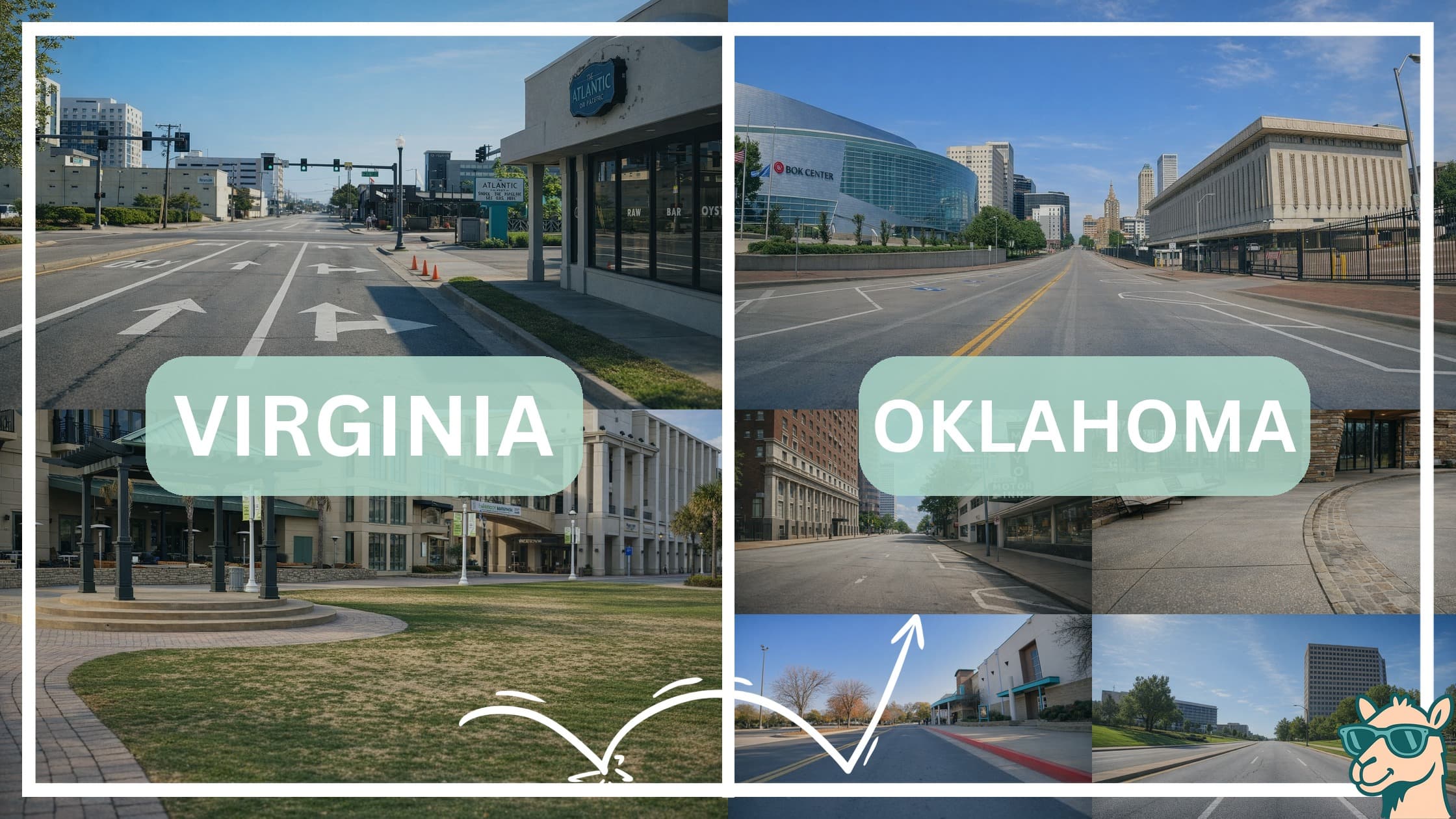 comparison of hotspots between neighborhoods in Virginia and Oklahoma