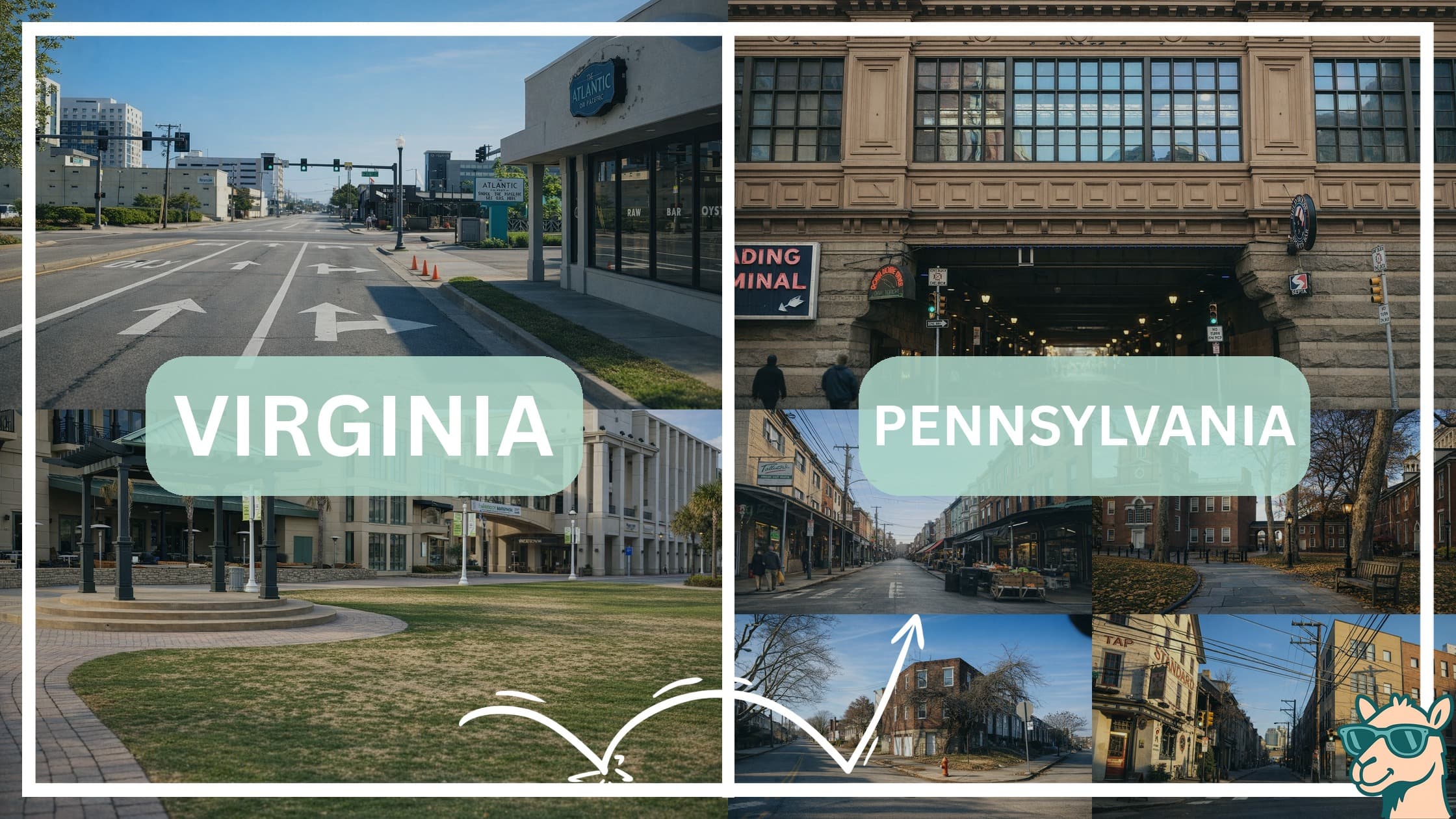 comparison of hotspots between neighborhoods in Virginia and Pennsylvania