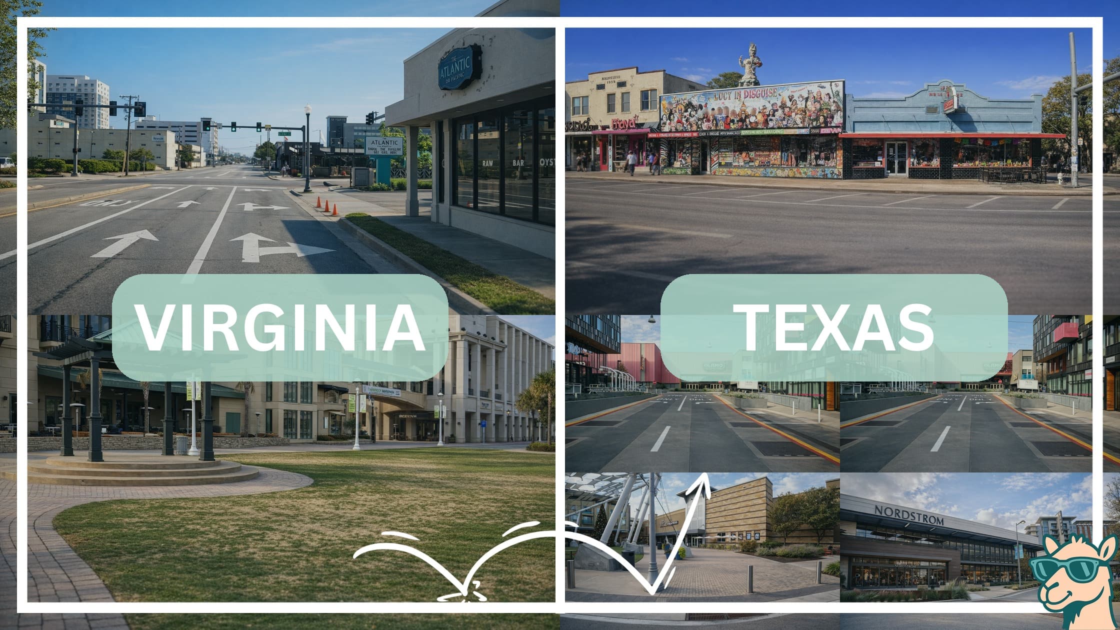 comparison of hotspots between neighborhoods in Virginia and Texas