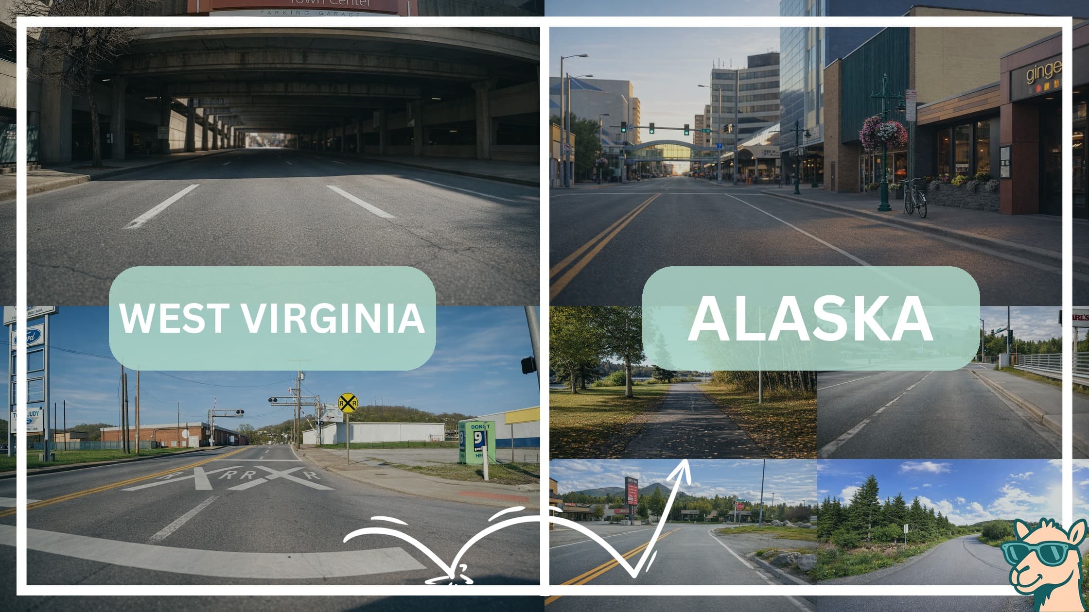 comparison of hotspots between neighborhoods in West Virginia and Alaska