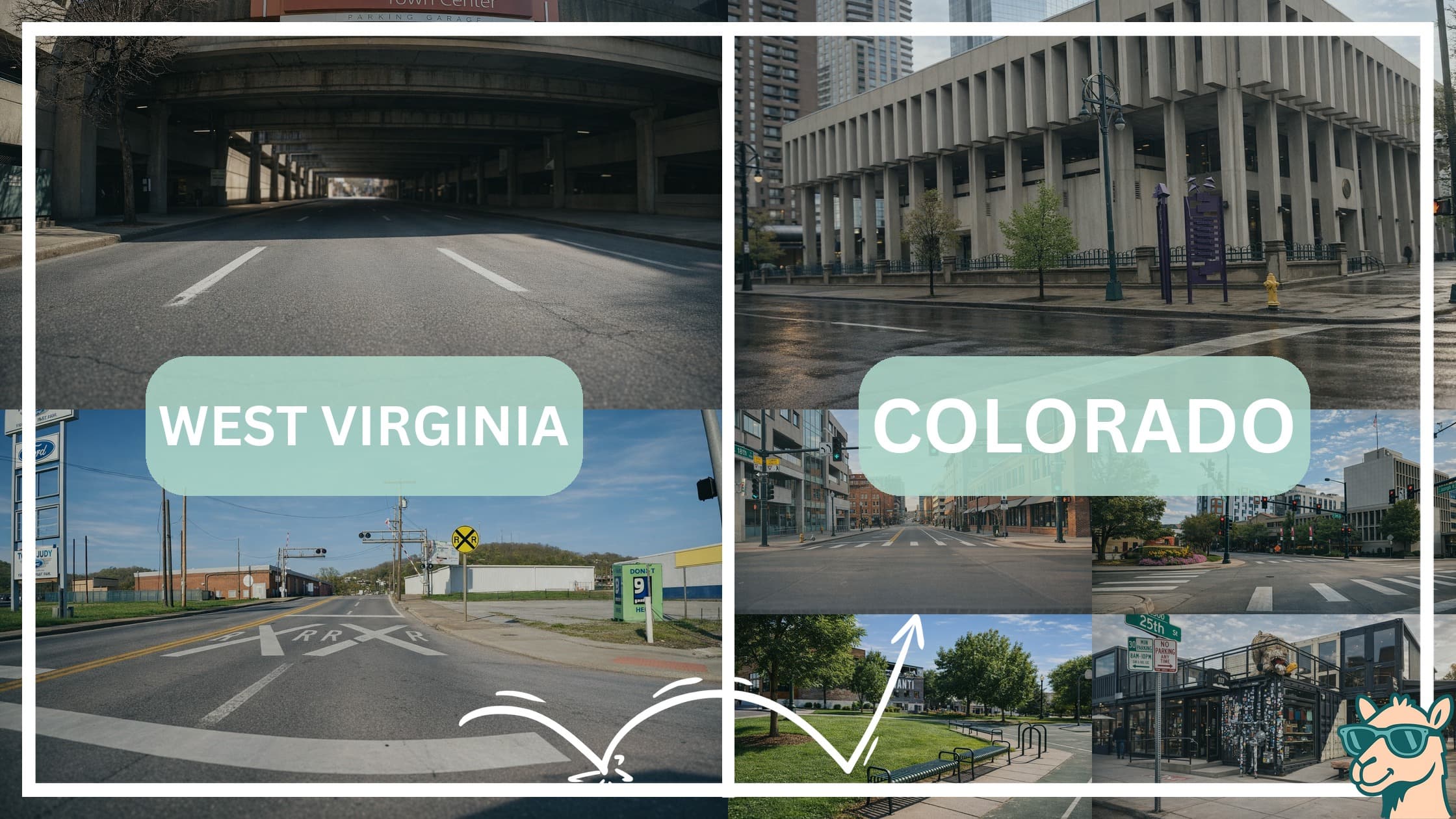 comparison of hotspots between neighborhoods in West Virginia and Colorado
