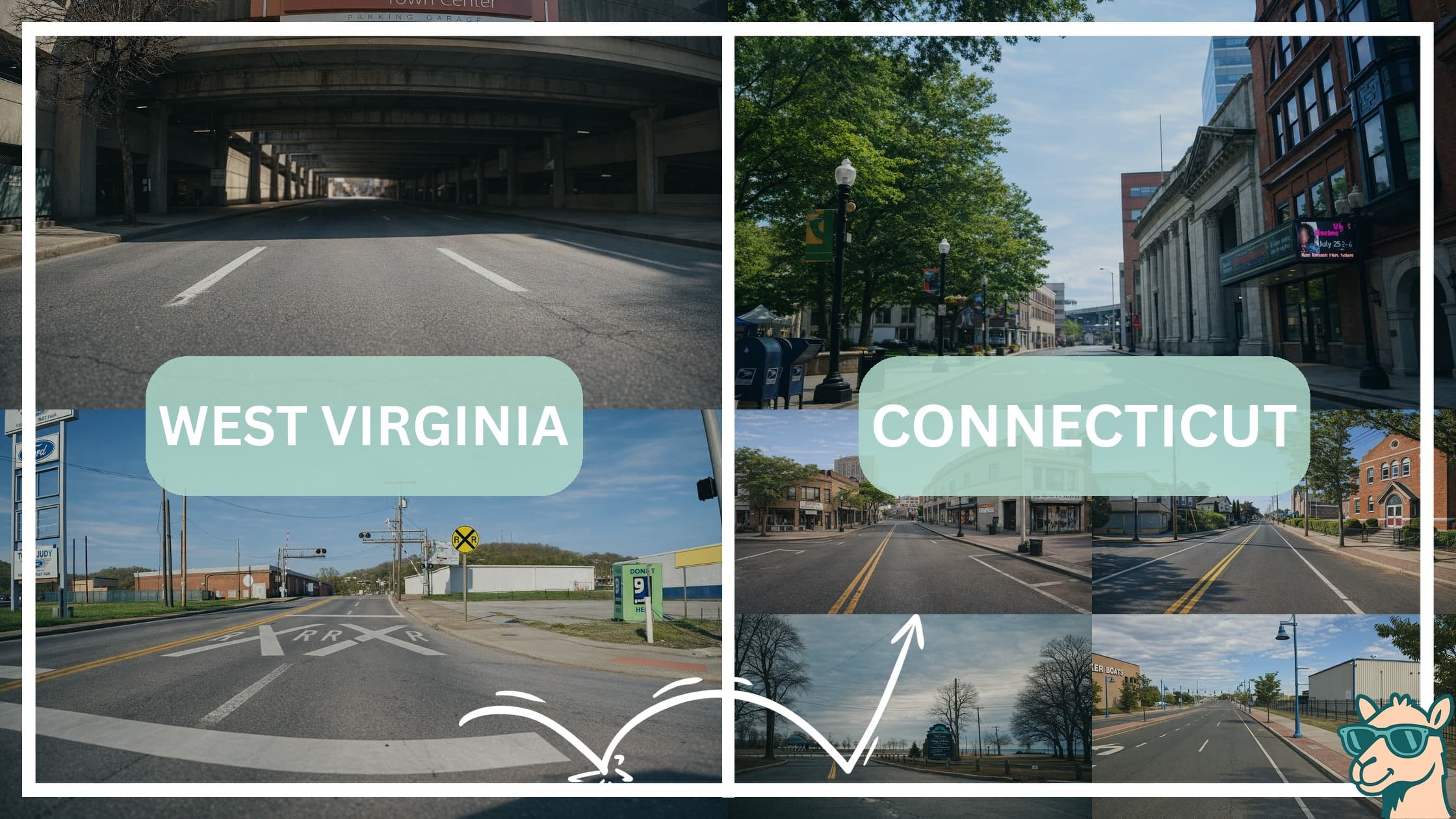 comparison of hotspots between neighborhoods in West Virginia and Connecticut