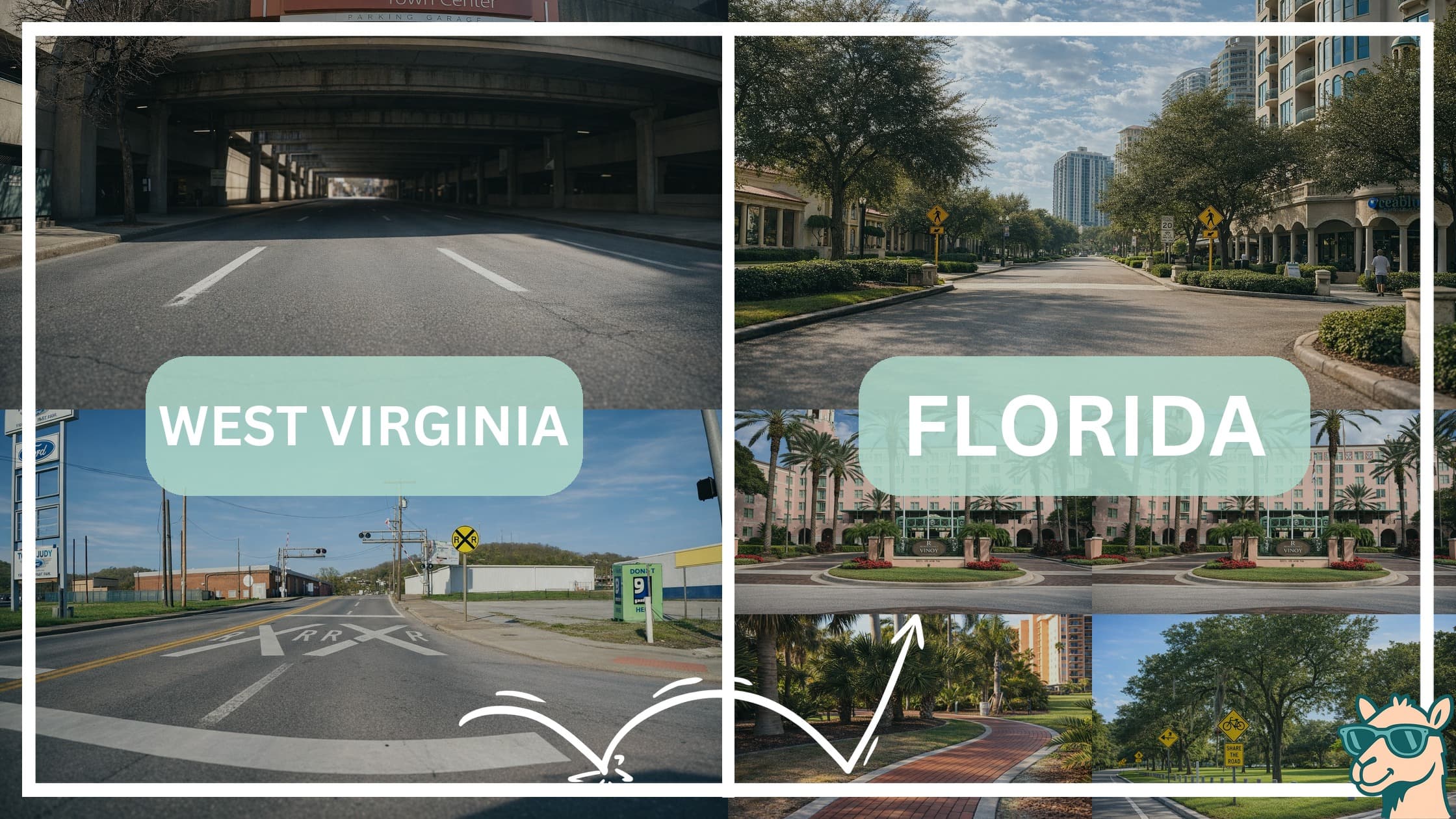comparison of hotspots between neighborhoods in West Virginia and Florida