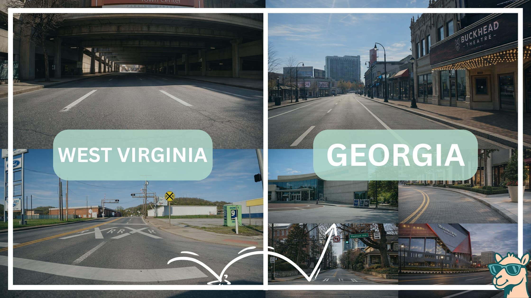 comparison of hotspots between neighborhoods in West Virginia and Georgia