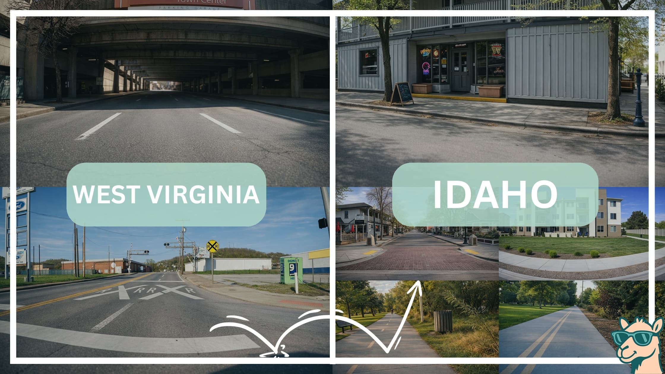 comparison of hotspots between neighborhoods in West Virginia and Idaho